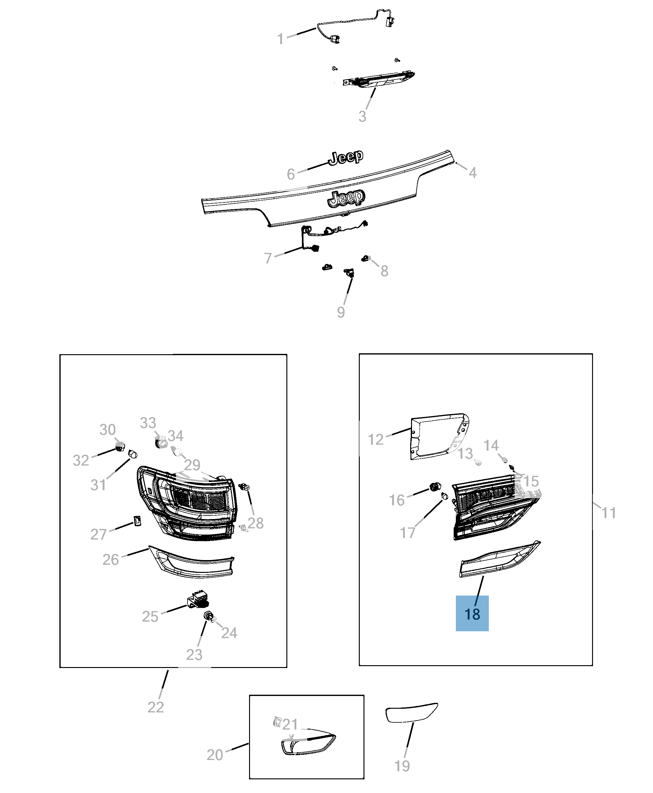 Fanale posteriore per Jeep Grand Cherokee  undefined