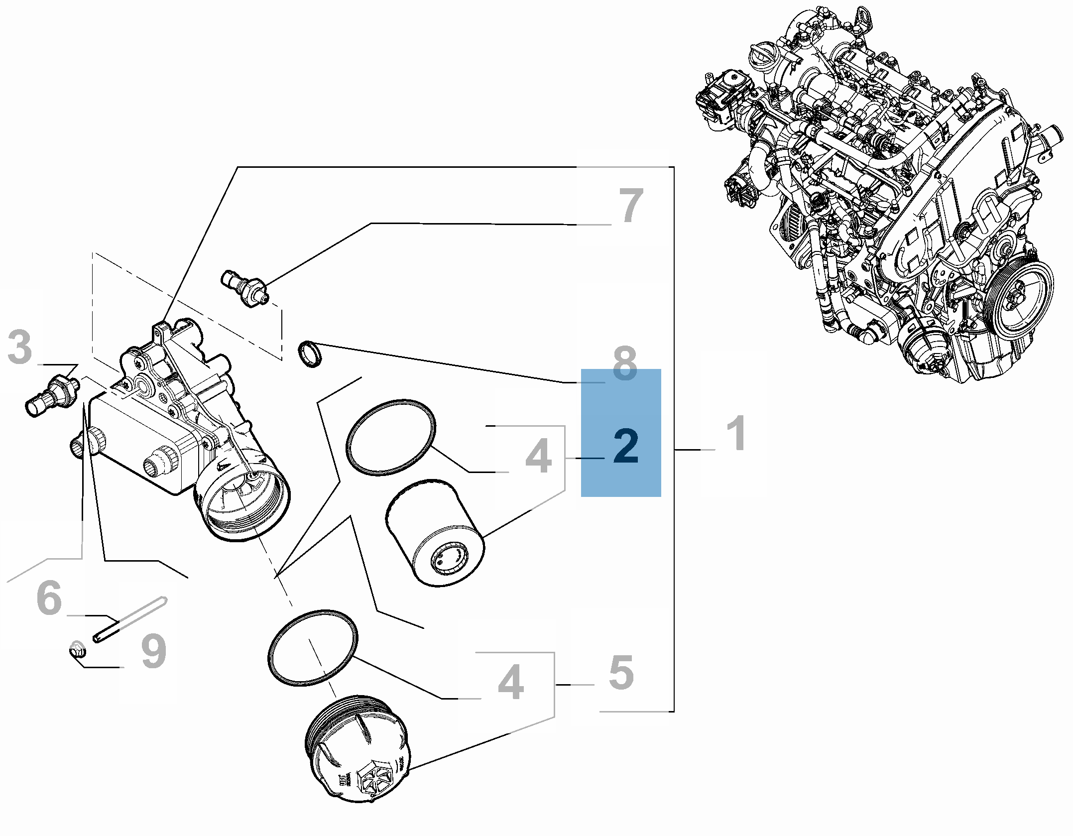 Filtre à huile  fiat