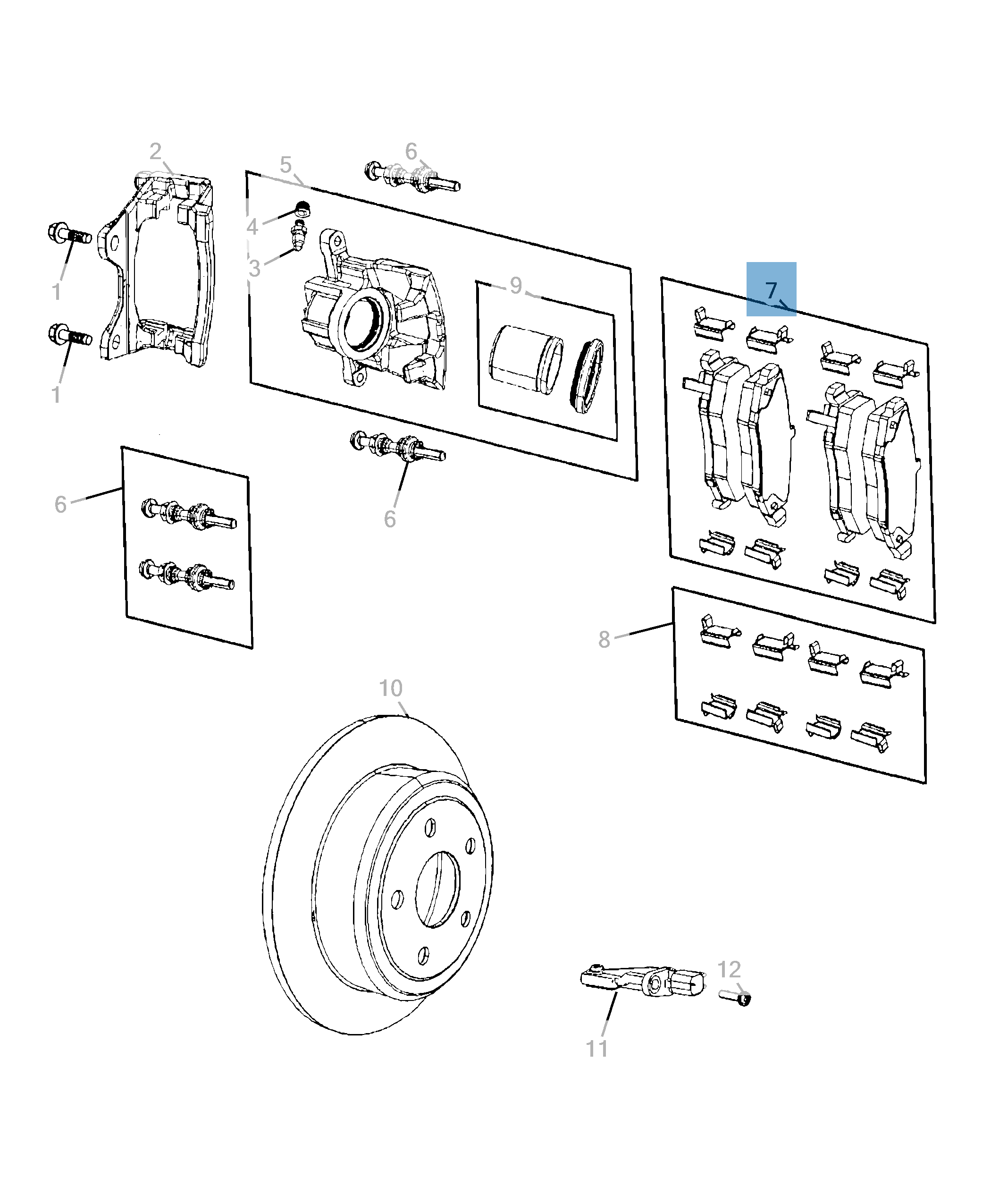 Pastiglia freno disco posteriore (Set 4 pezzi) per Jeep  jeep