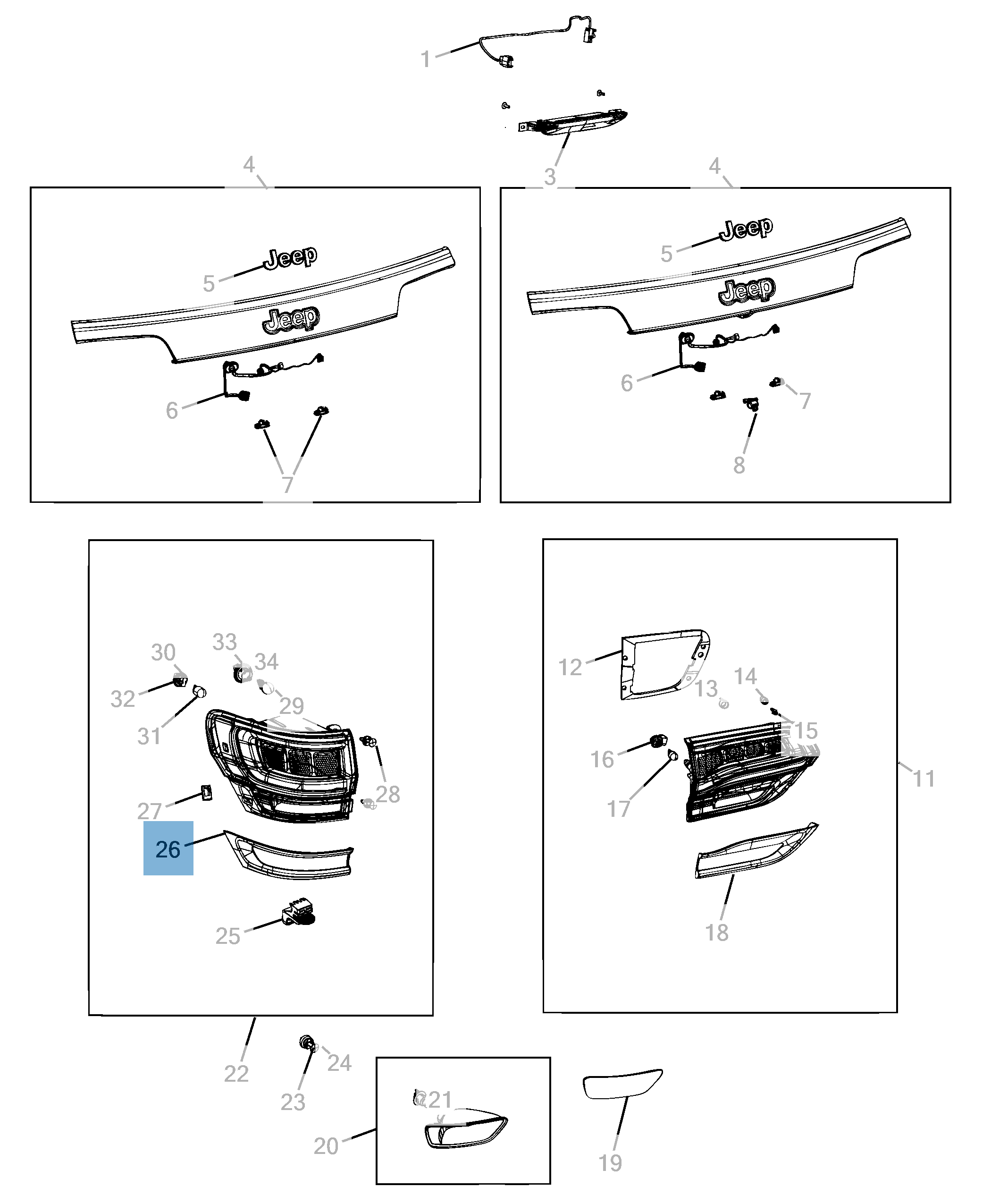 Fanale posteriore per Jeep Grand Cherokee  undefined