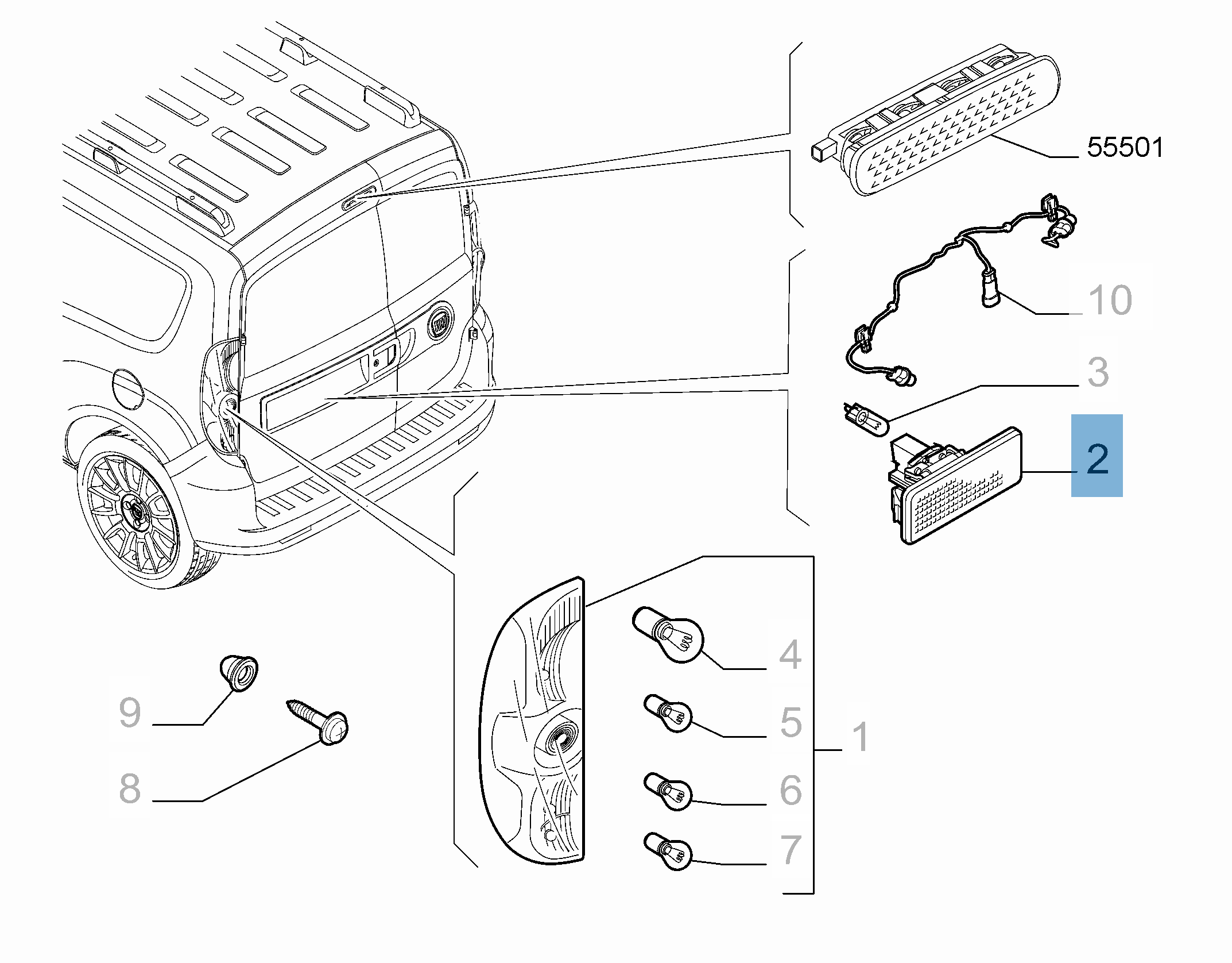Luz de la matrícula undefined