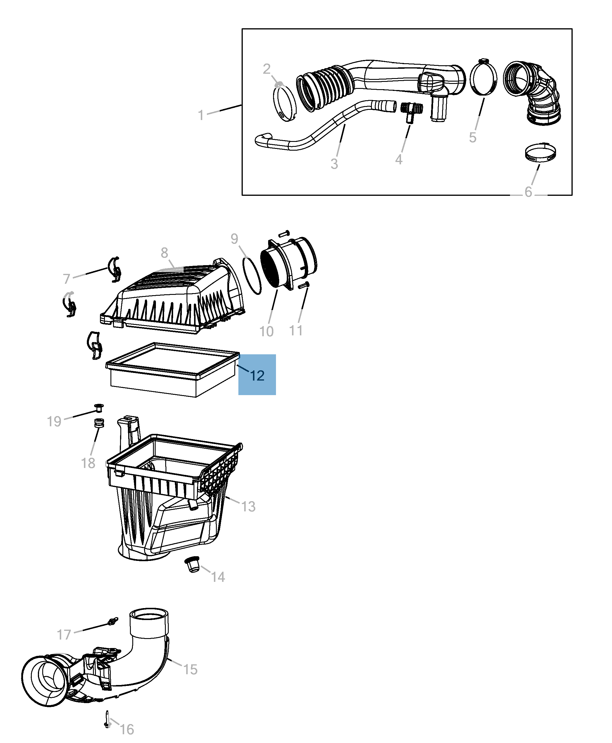 Filtro aria motore  lancia