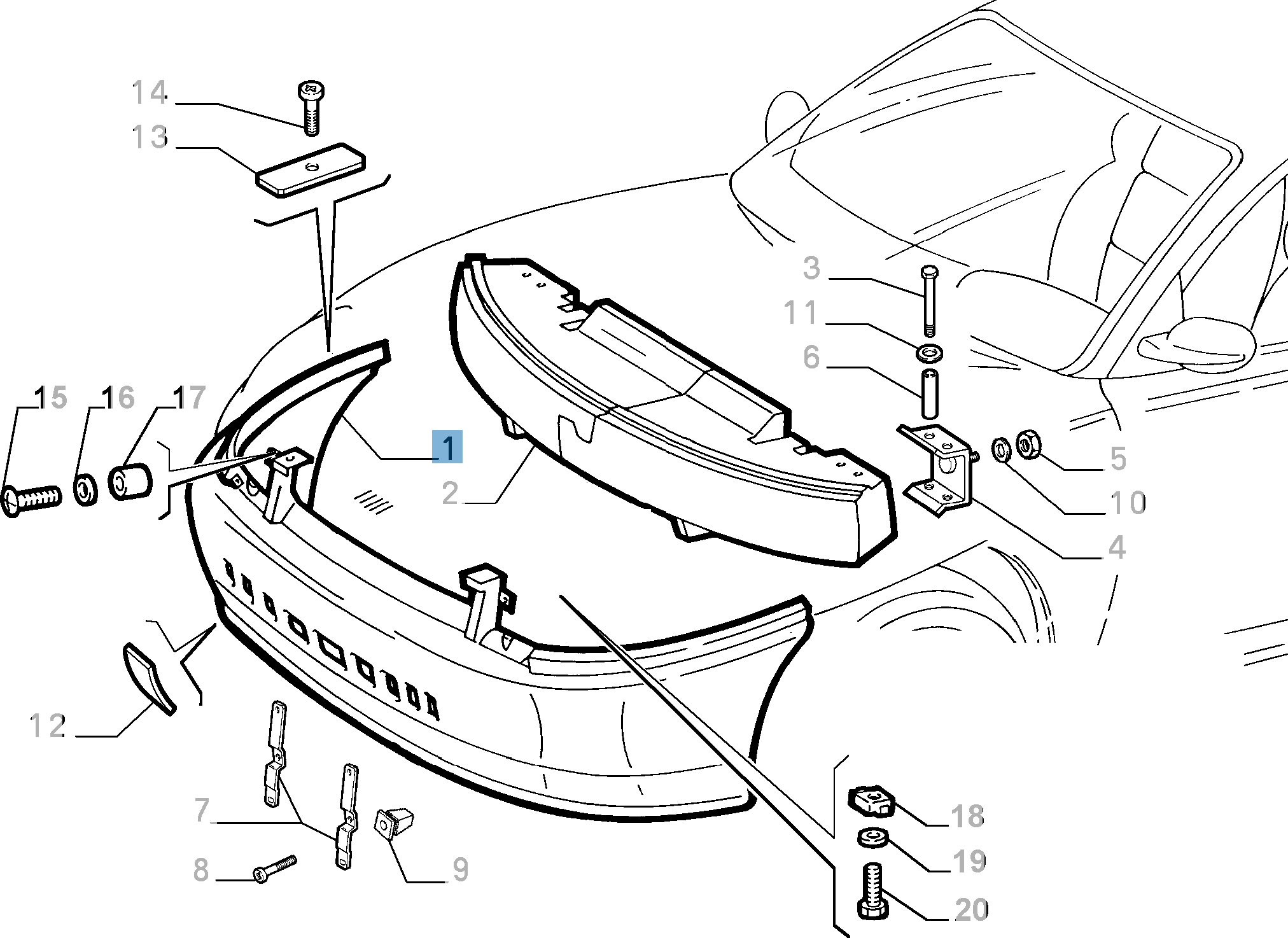 Pare-chocs avant pour Fiat Coupé Restyling '96 (1996-2000)  undefined