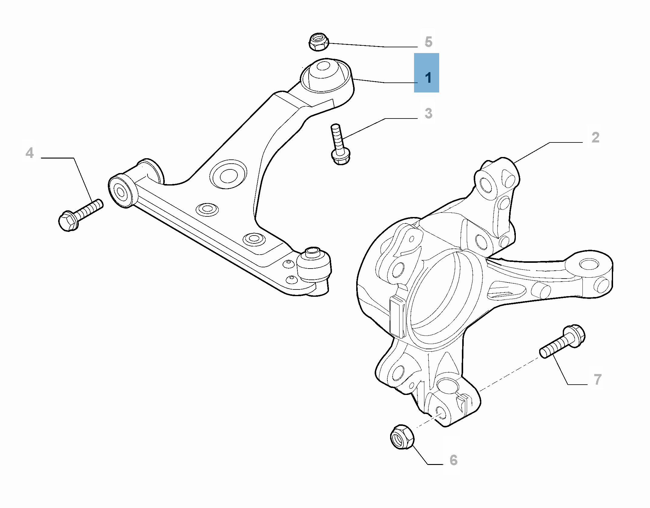 Bras oscillant gauche de suspension avant undefined