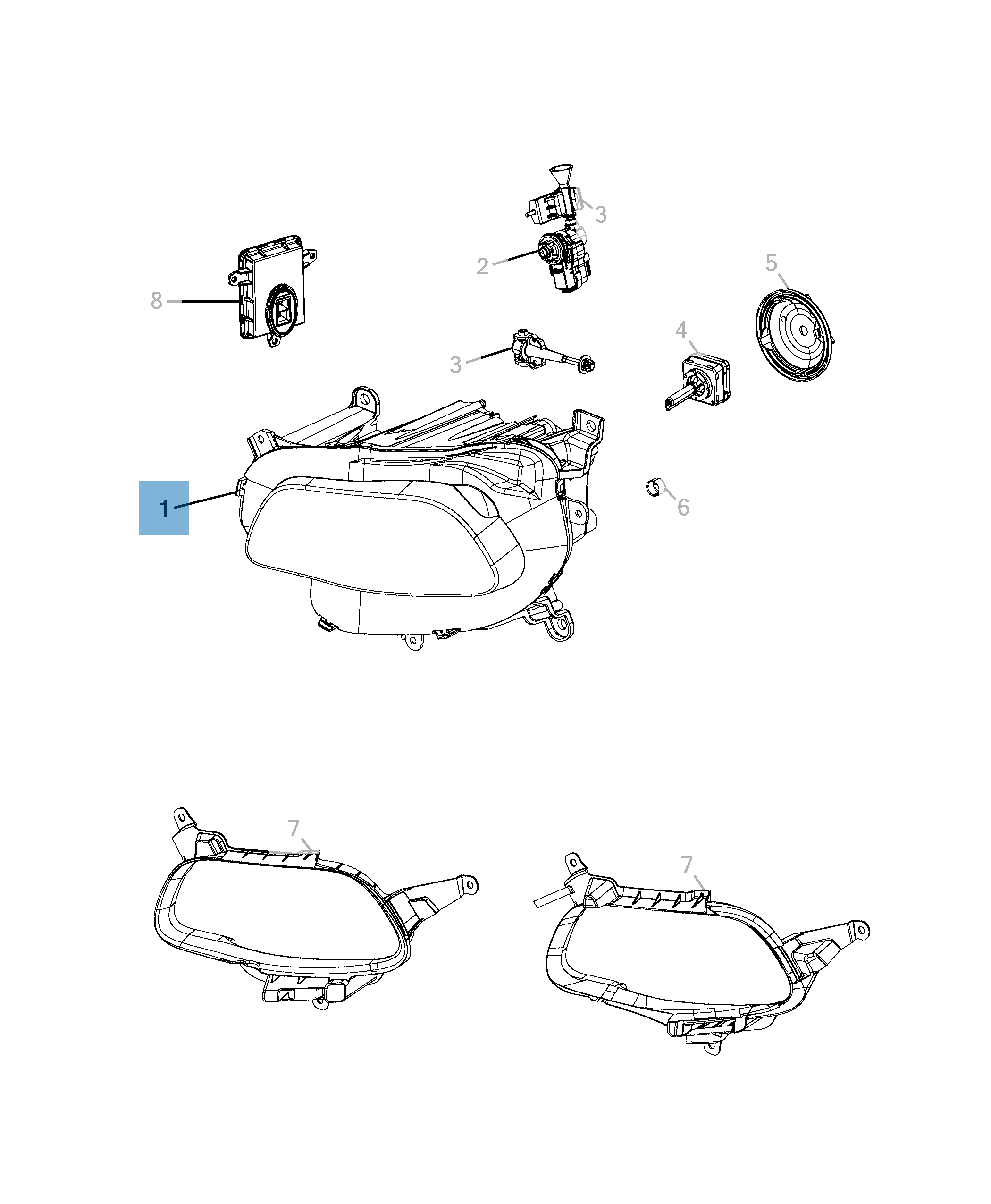 Faro anteriore per Jeep Cherokee  undefined