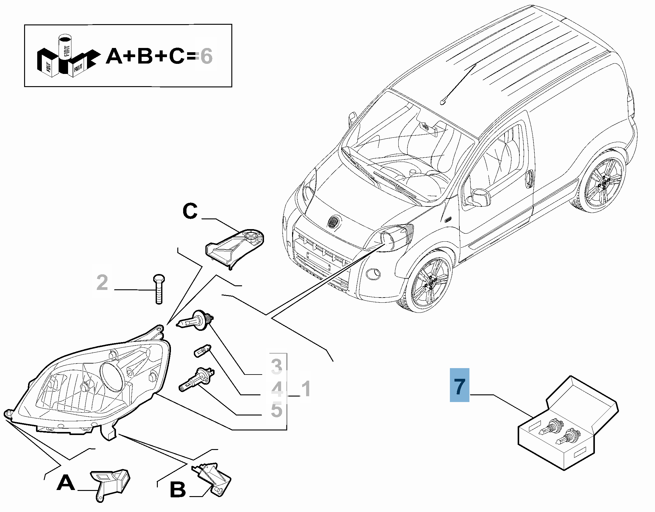 Ampoule H4 Prime - Vert  fiat