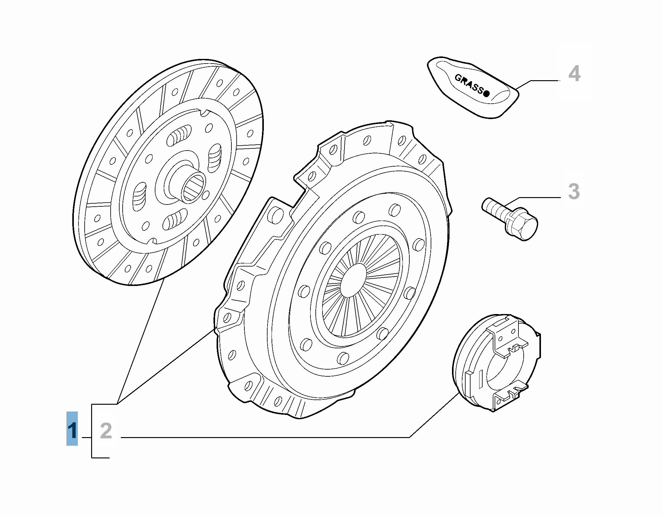 Kit embrayage (disque, plateau de pression et butée de débrayage) undefined