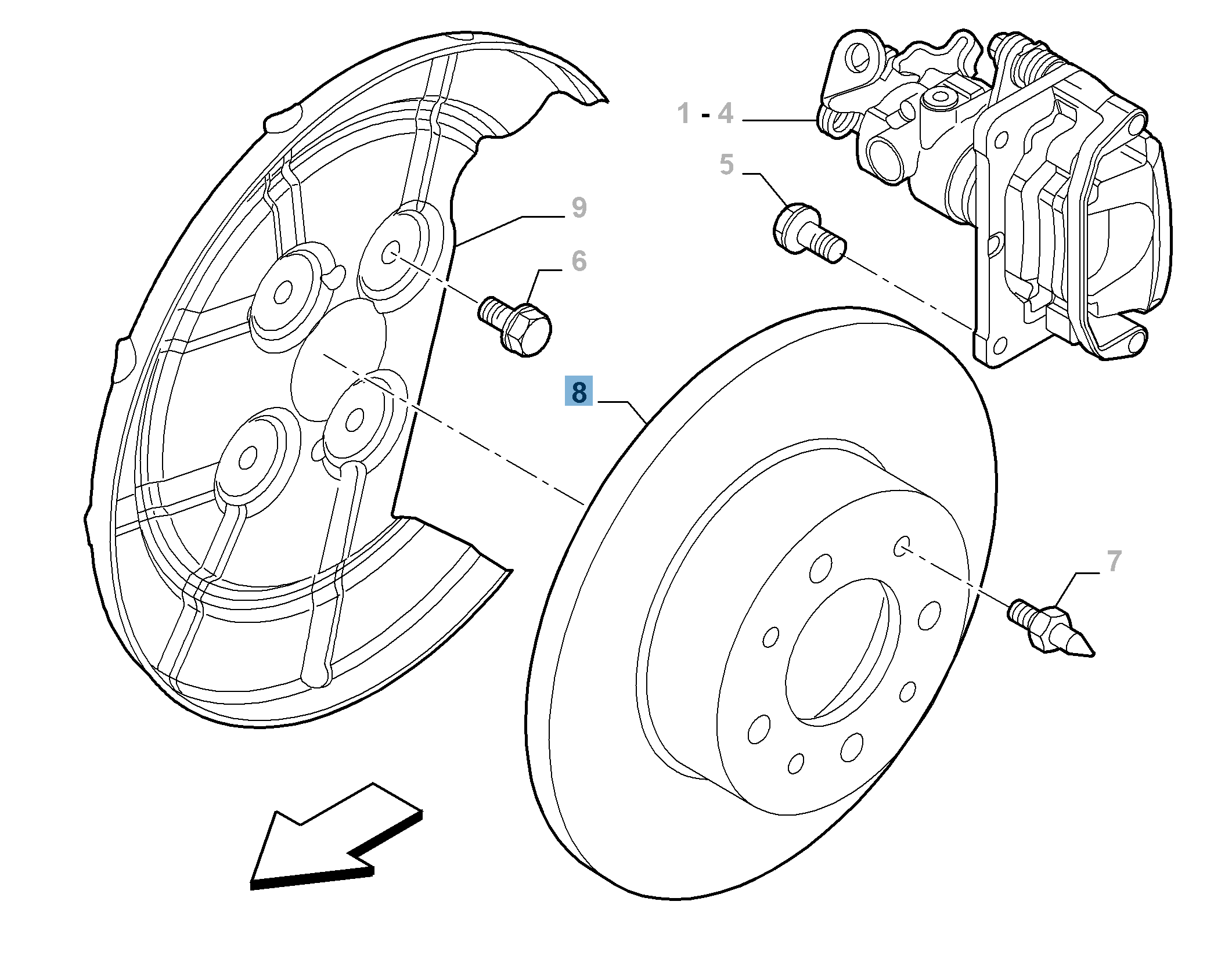 Disque de frein arrière  fiat