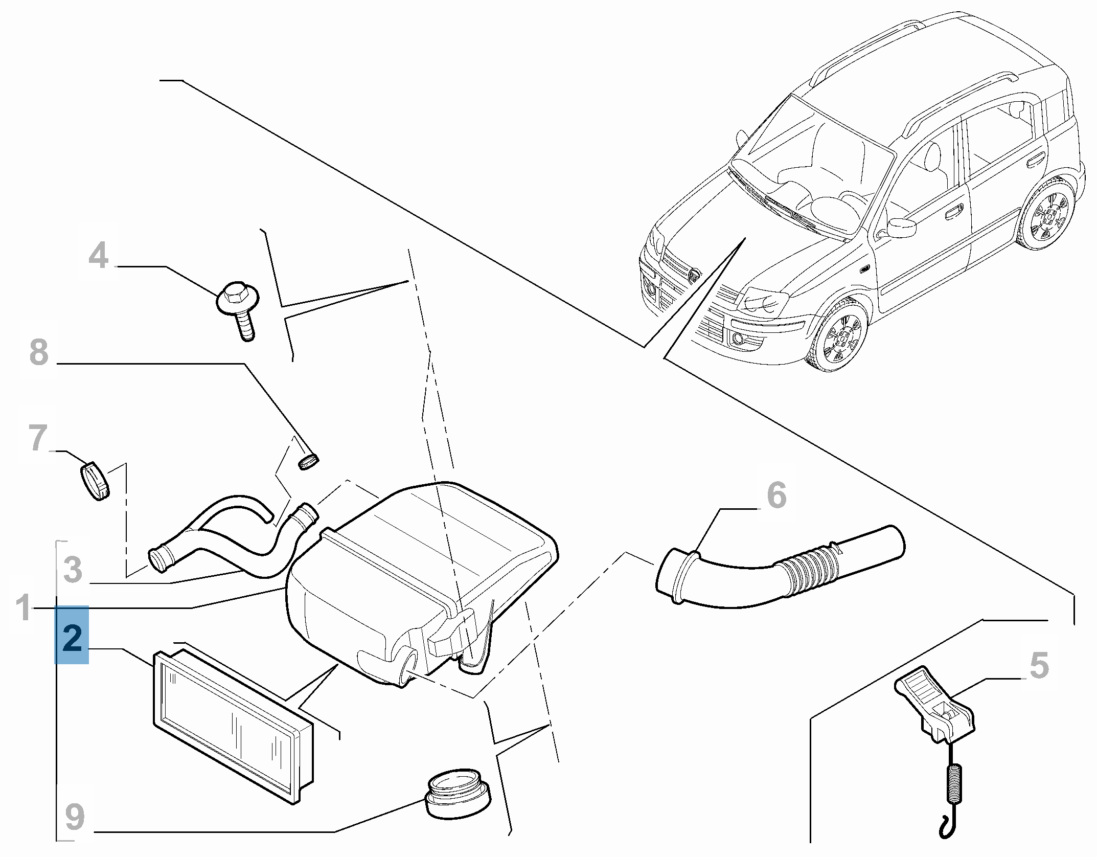 Filtro aria motore  lancia