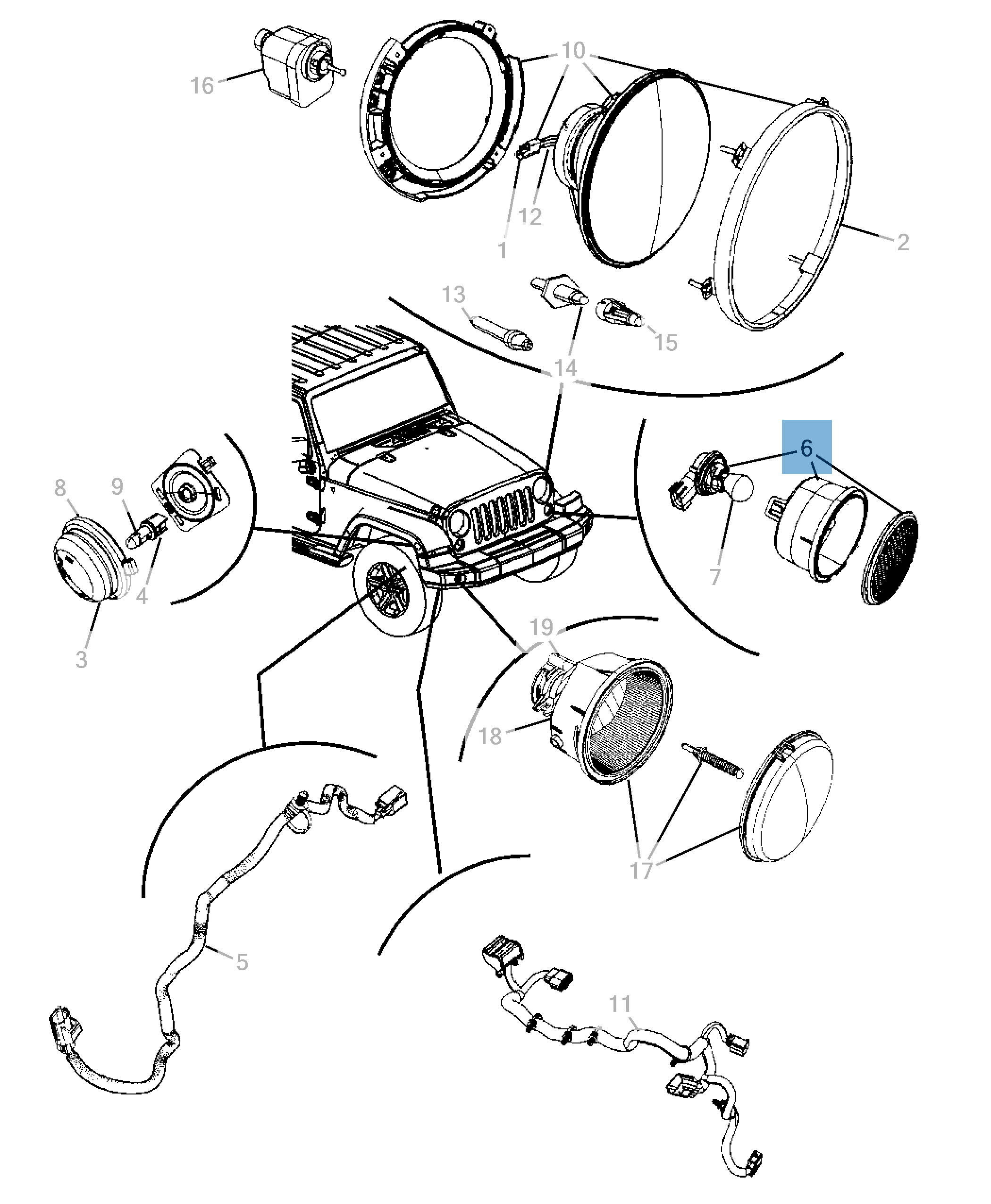 Indicatore di posizione e direzione per Jeep Wrangler  undefined