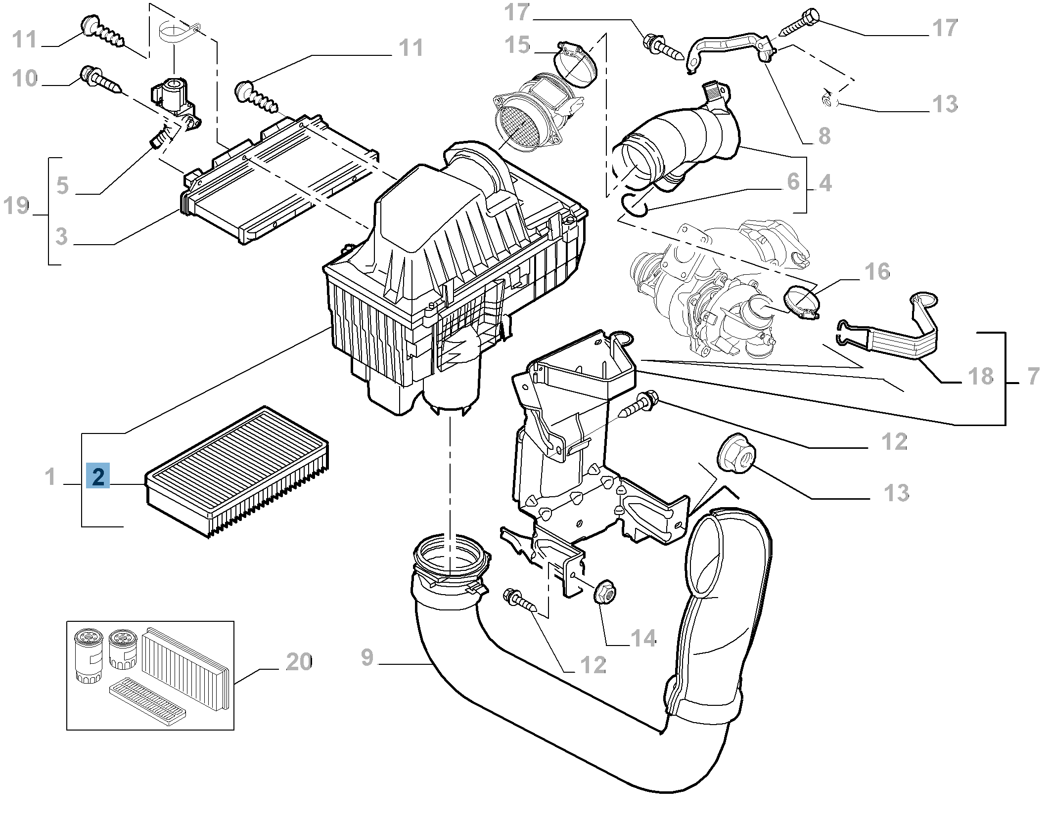 Filtre à air moteur  undefined