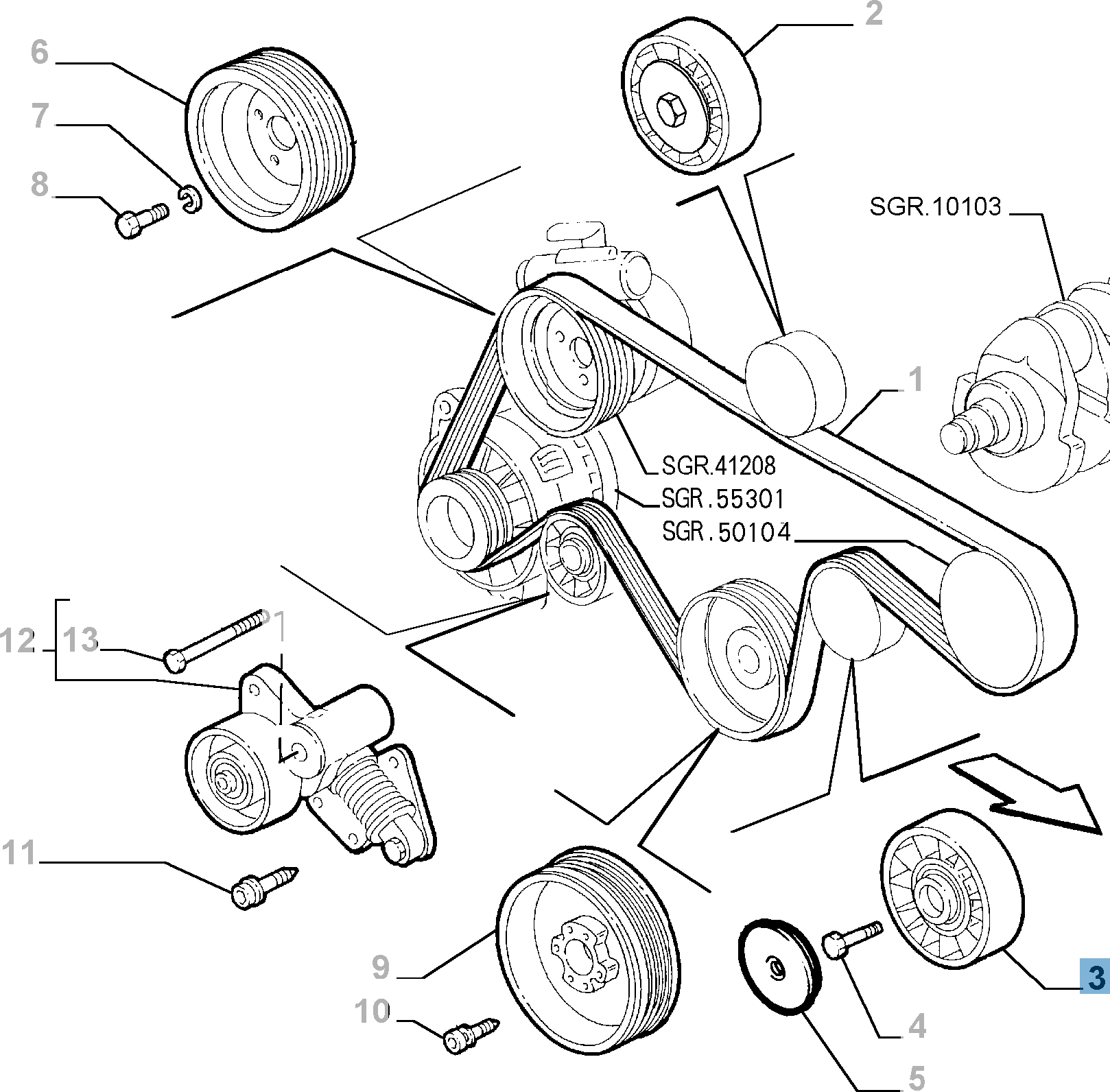Tendeur de courroie fixe  undefined