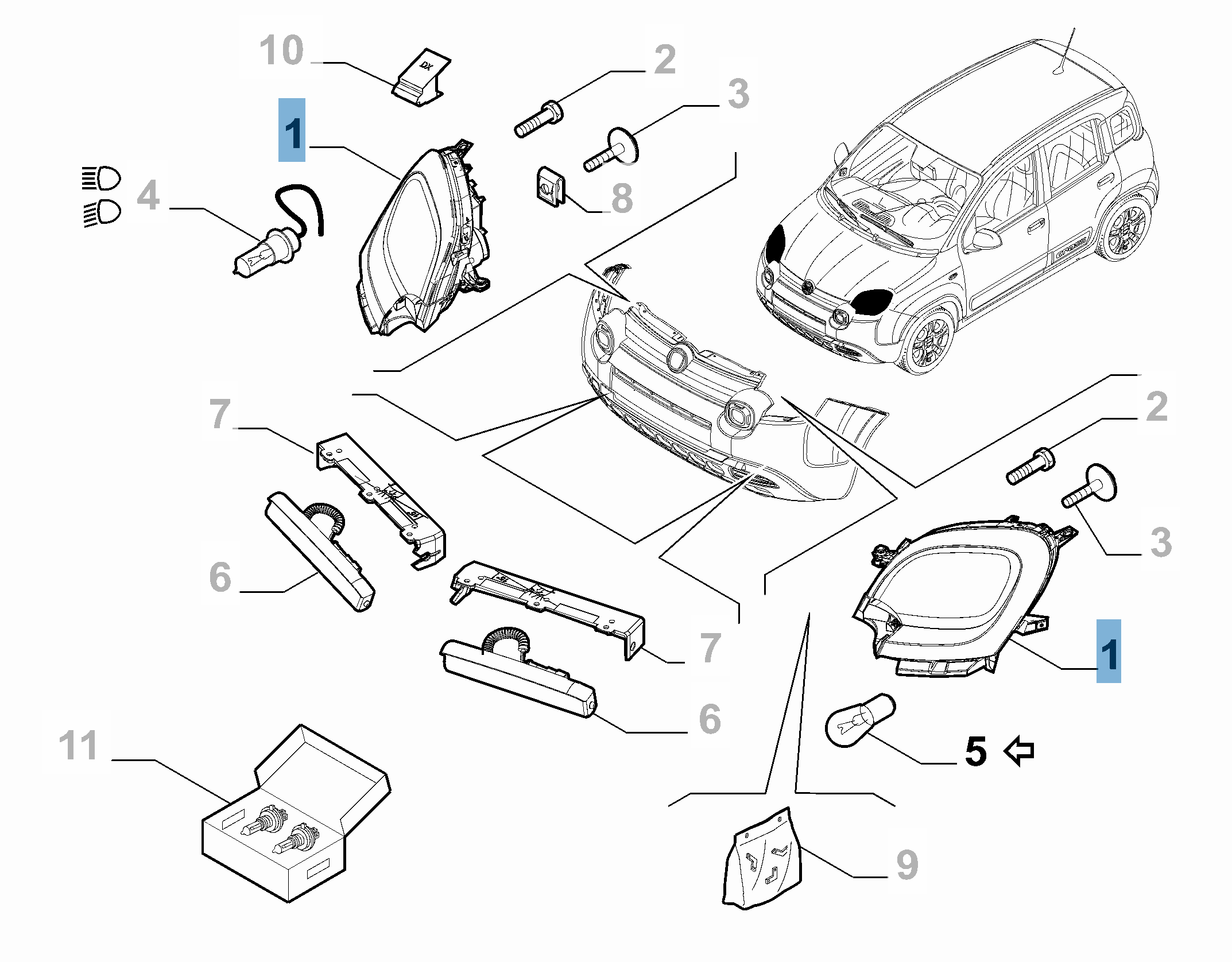 Left headlamp for Fiat Panda  undefined