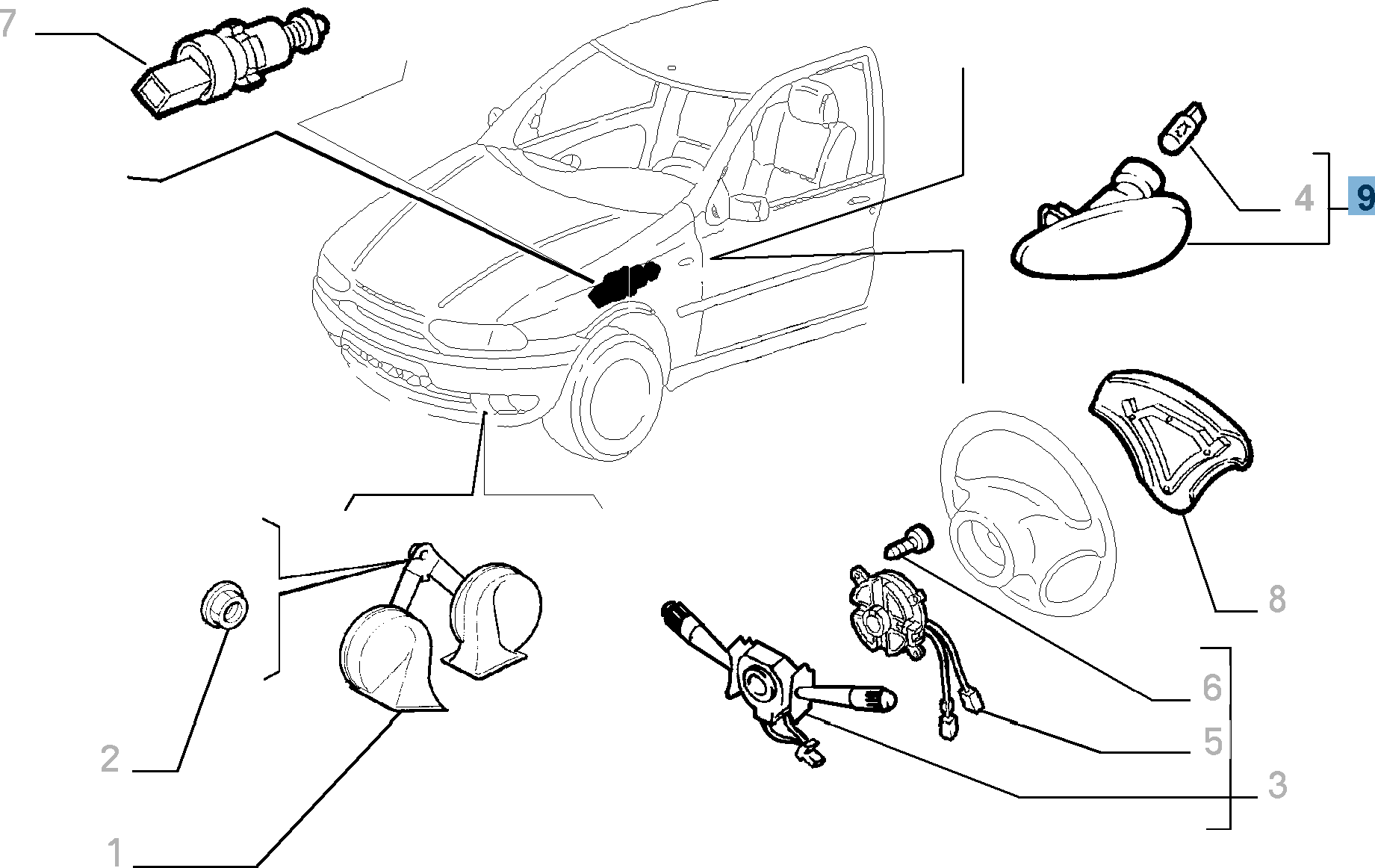 Clignotant latéral pour Fiat Professional Strada  undefined