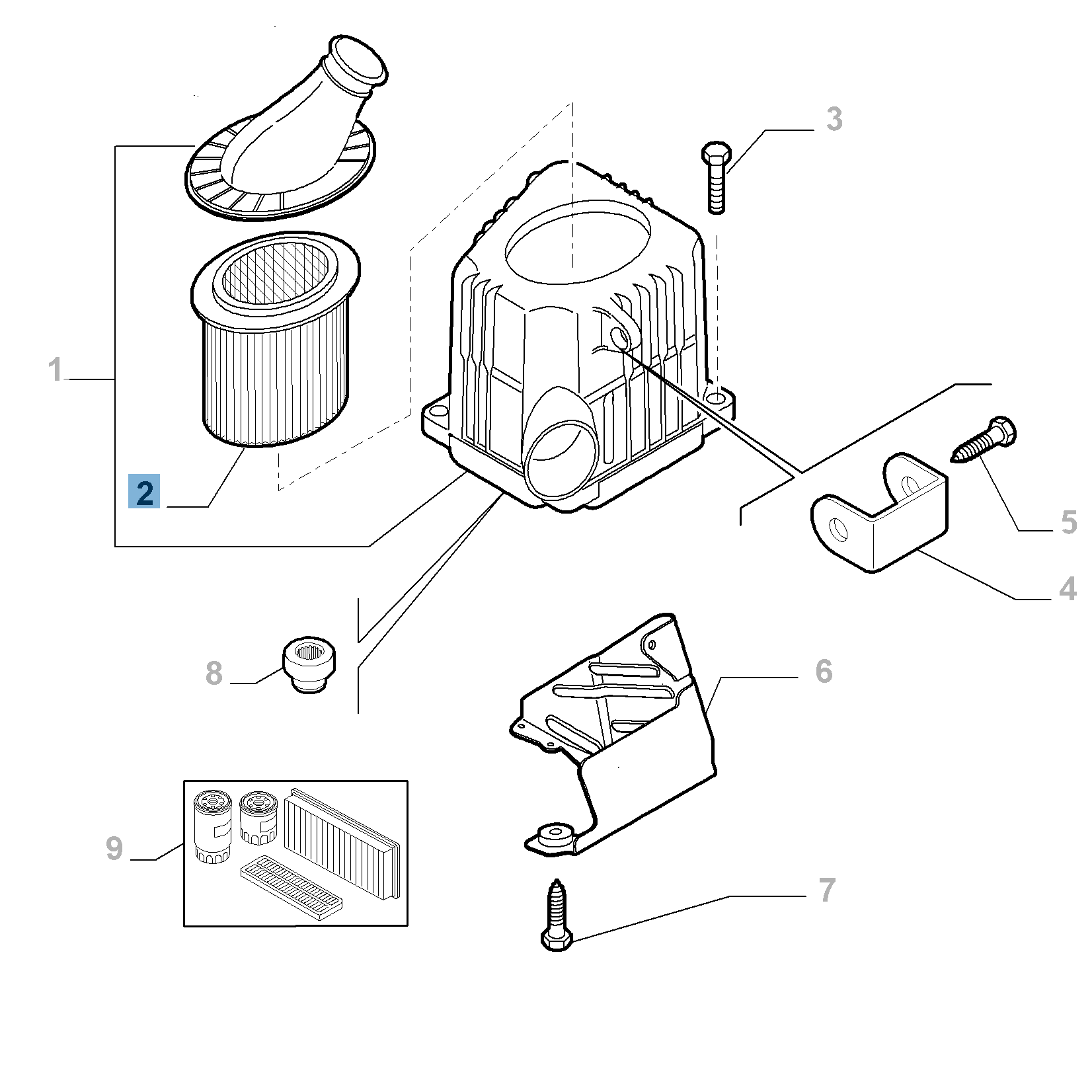 Filtro de aire del motor para Alfa Romeo  alfa-romeo