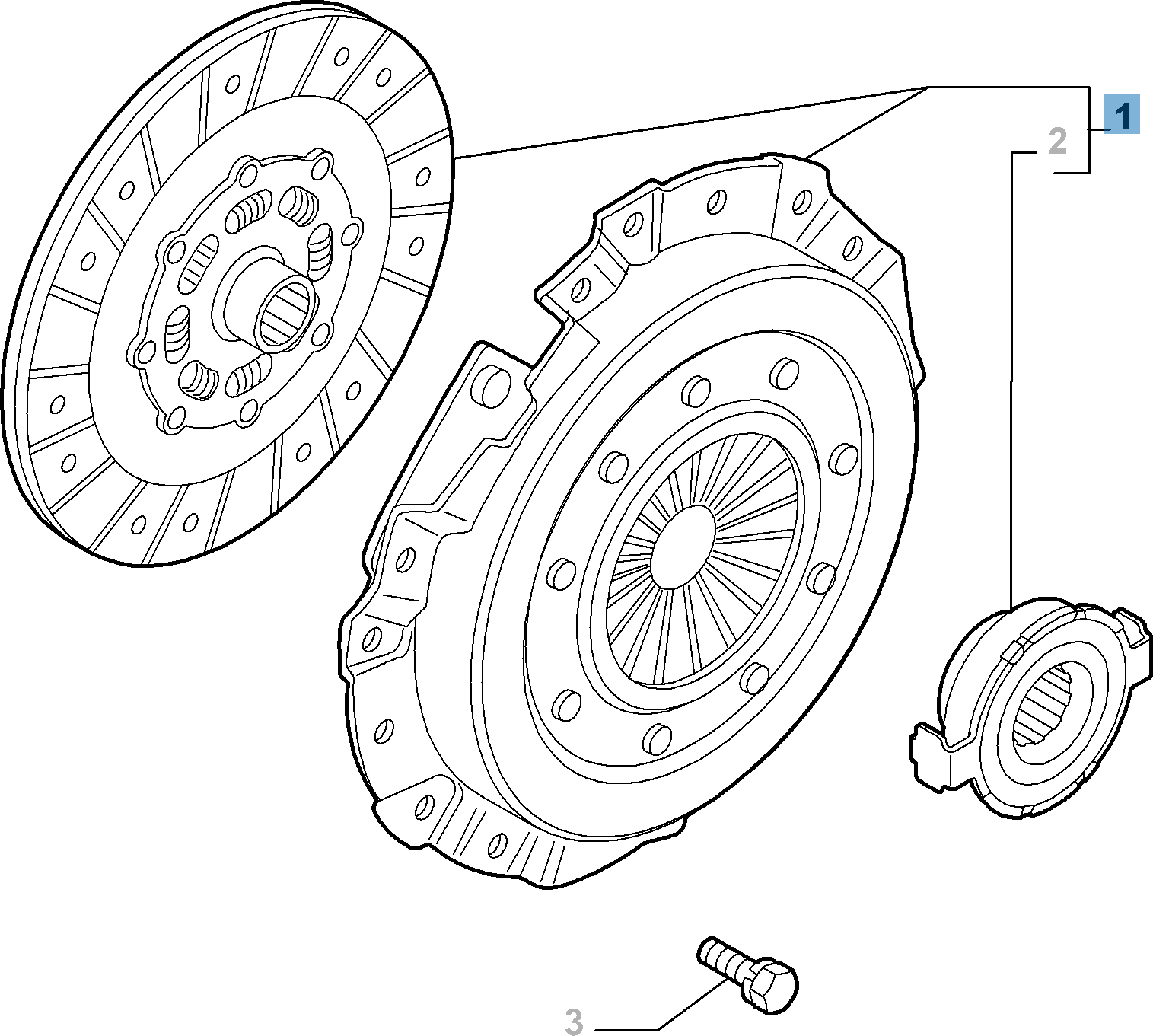 Kit embrague (plato, plato de presión y cojinete empuje axial) undefined