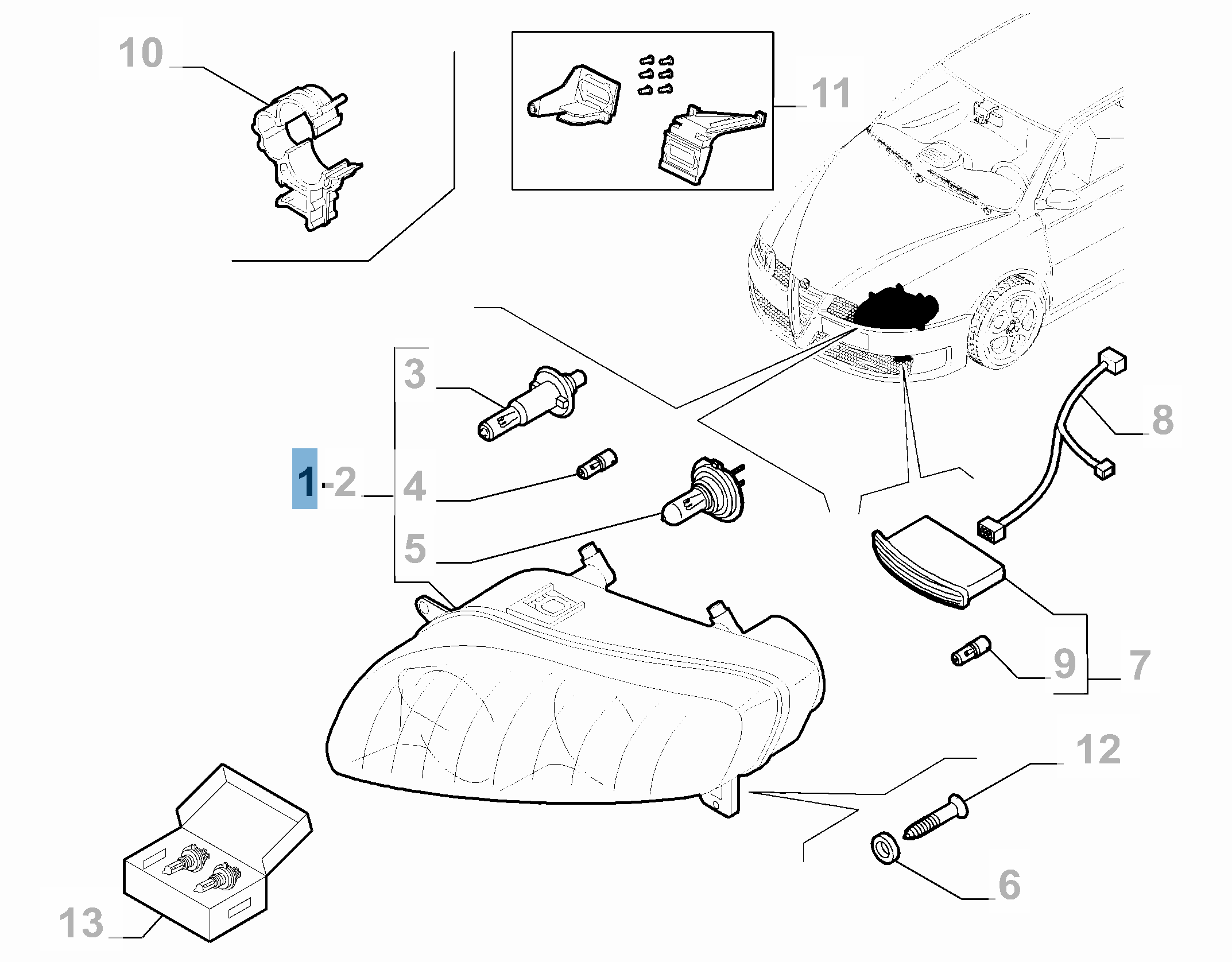 Faro delantero derecho para Alfa Romeo GT  undefined