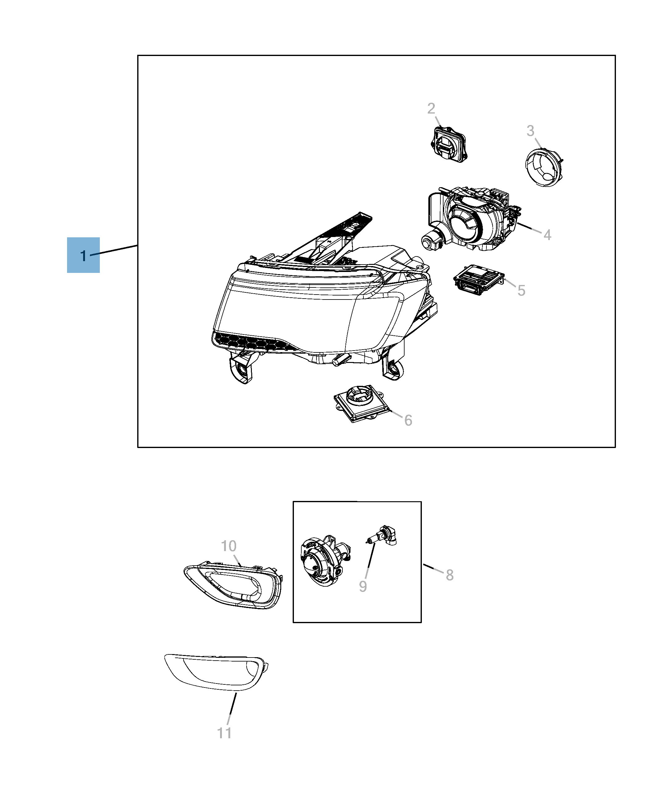 Faro anteriore per Jeep Grand Cherokee  undefined