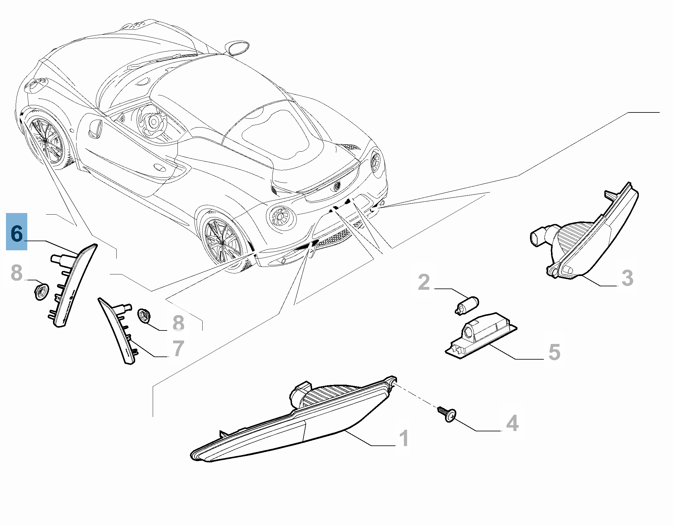 Intermitente delantero lateral izquierdo para Alfa Romeo 4C undefined