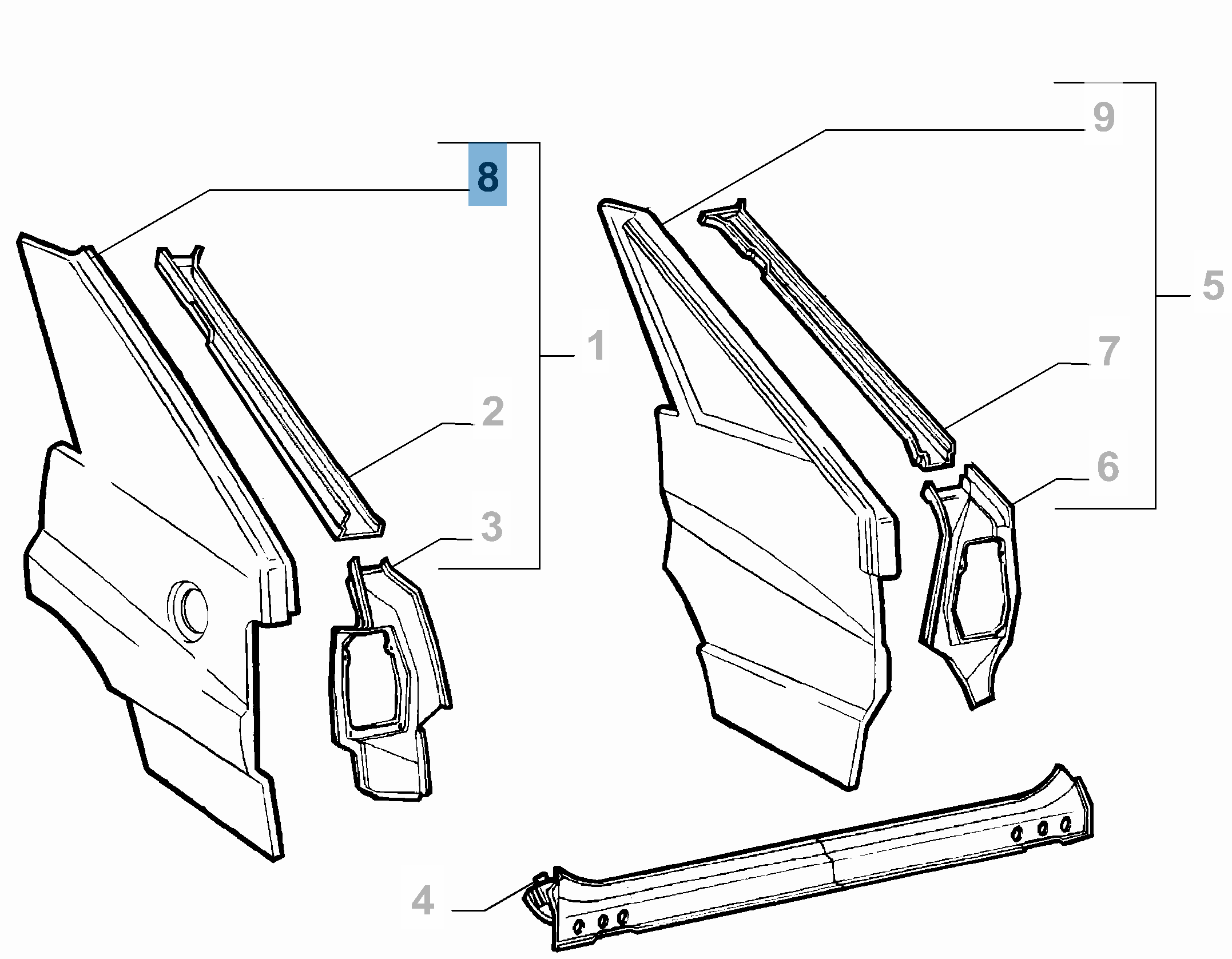 Parafanghi Posteriore Sinistro per Lancia Delta Integrale  lancia