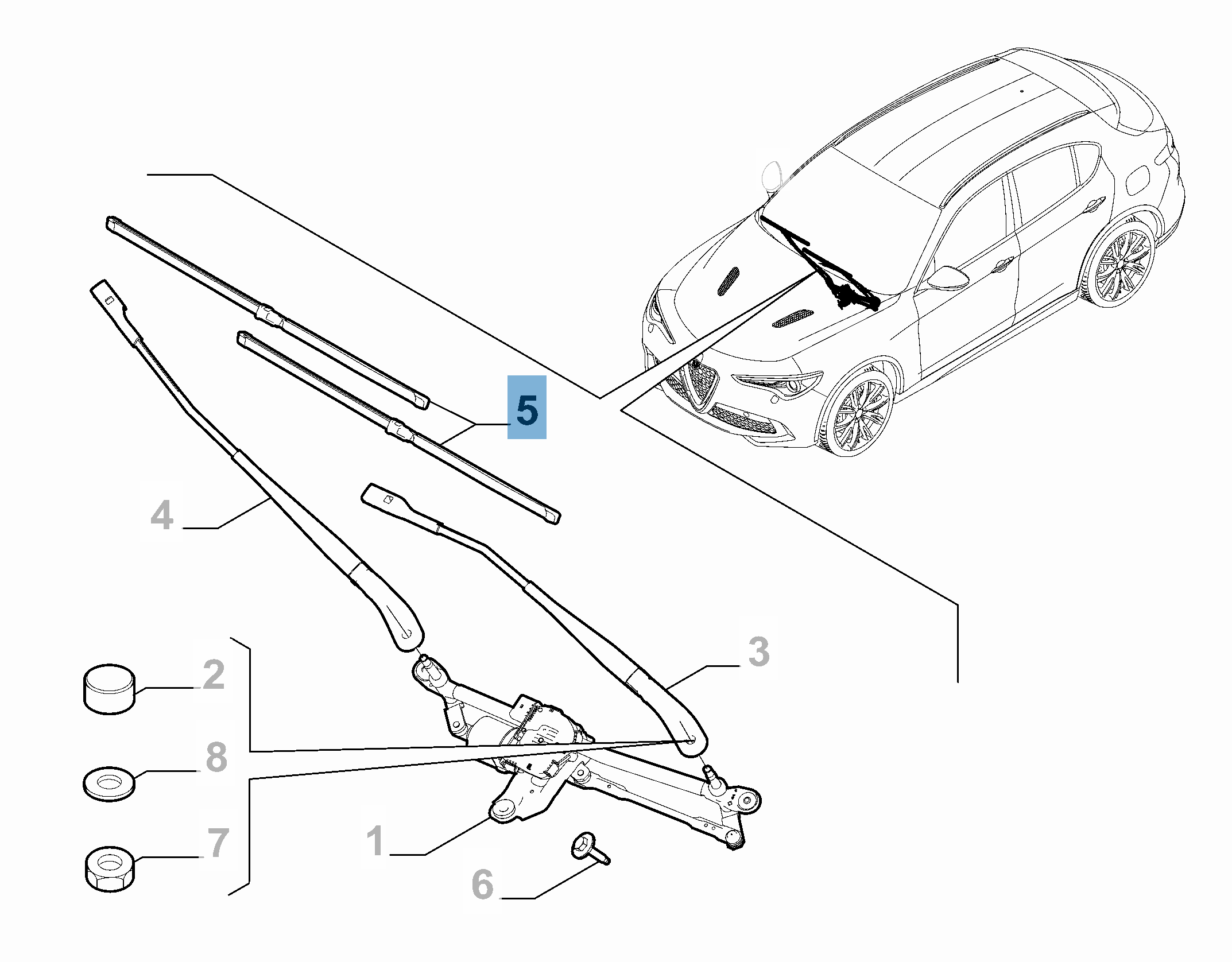 Kit de 2 balais d'essuie-glace avant pour Alfa Romeo Tonale undefined