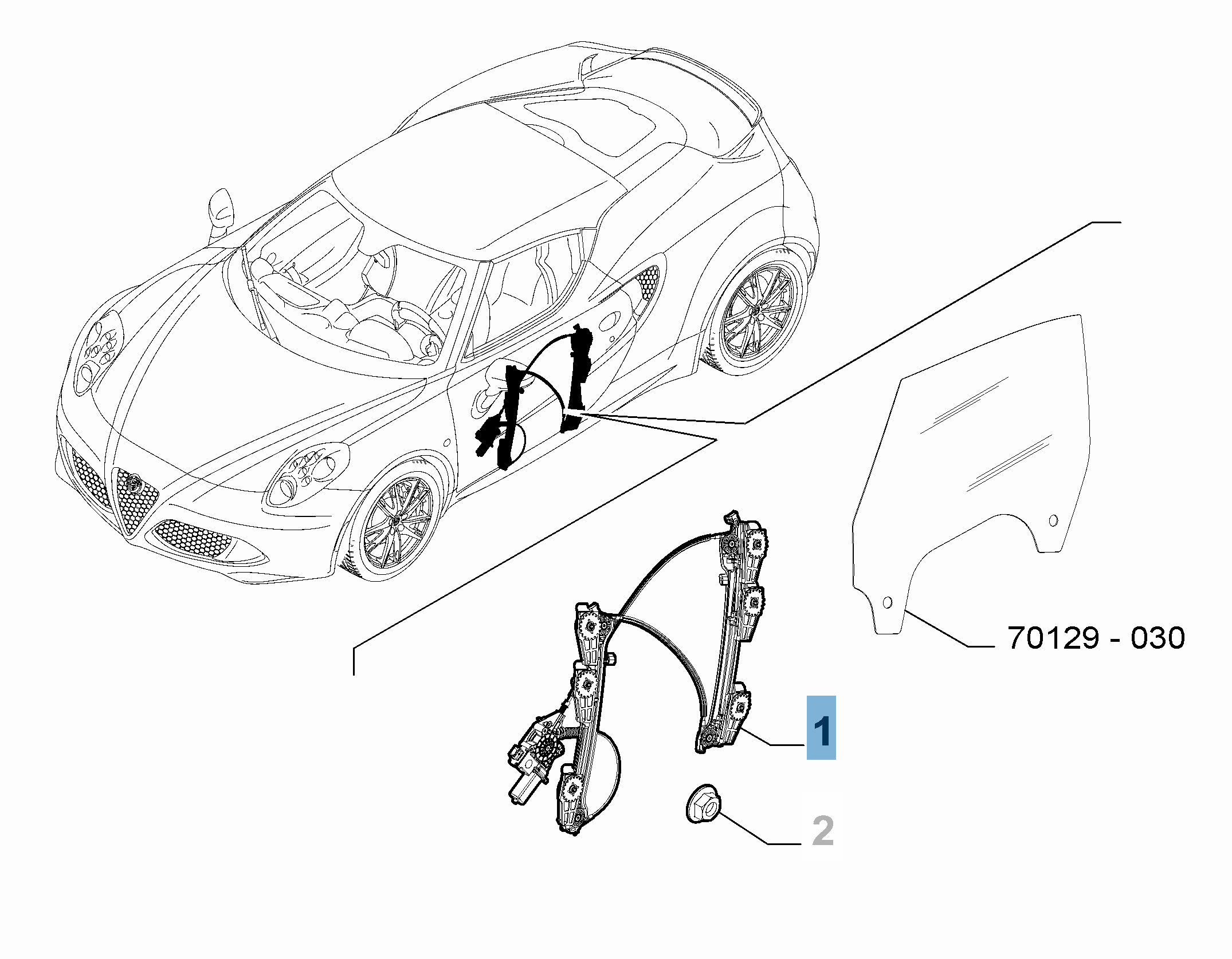 Elevalunas delantero izquierdo para Alfa Romeo 4C  undefined