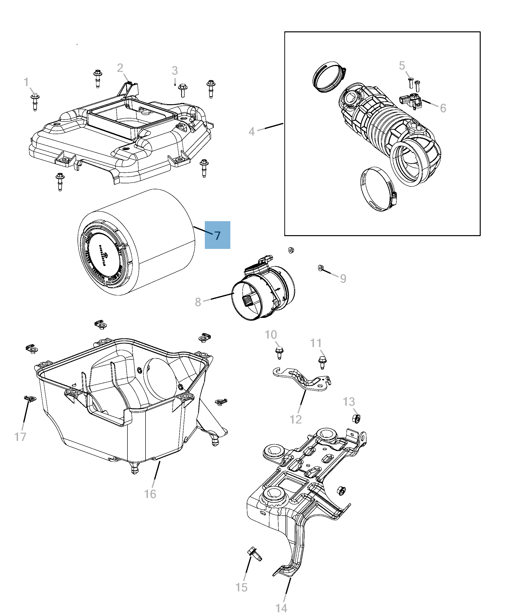 Filtro aria motore per Jeep Compass/Patriot  jeep