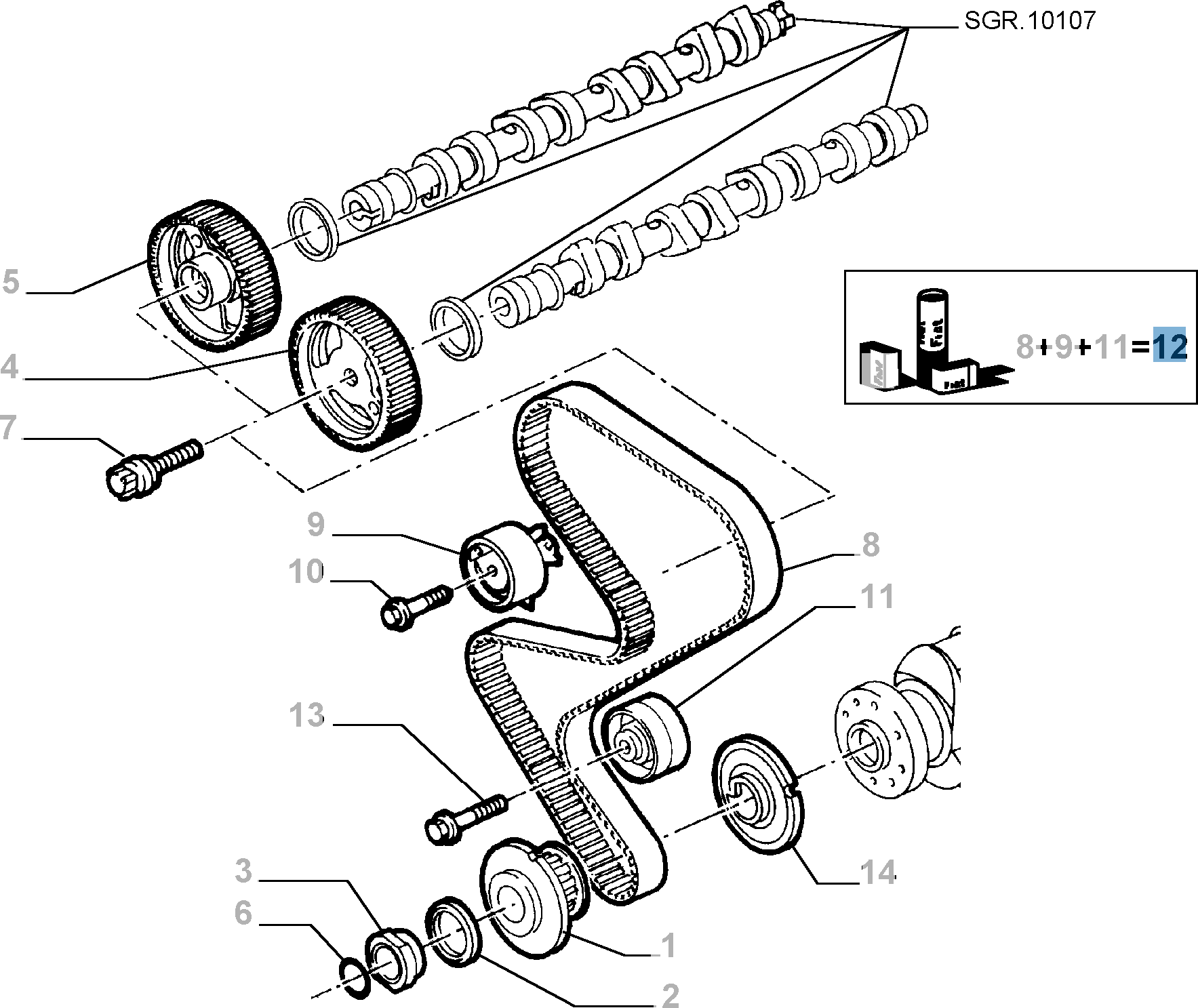 Kit Distribuzione (cinghia, tendicighia fisso e regolabile) - 3 pz undefined