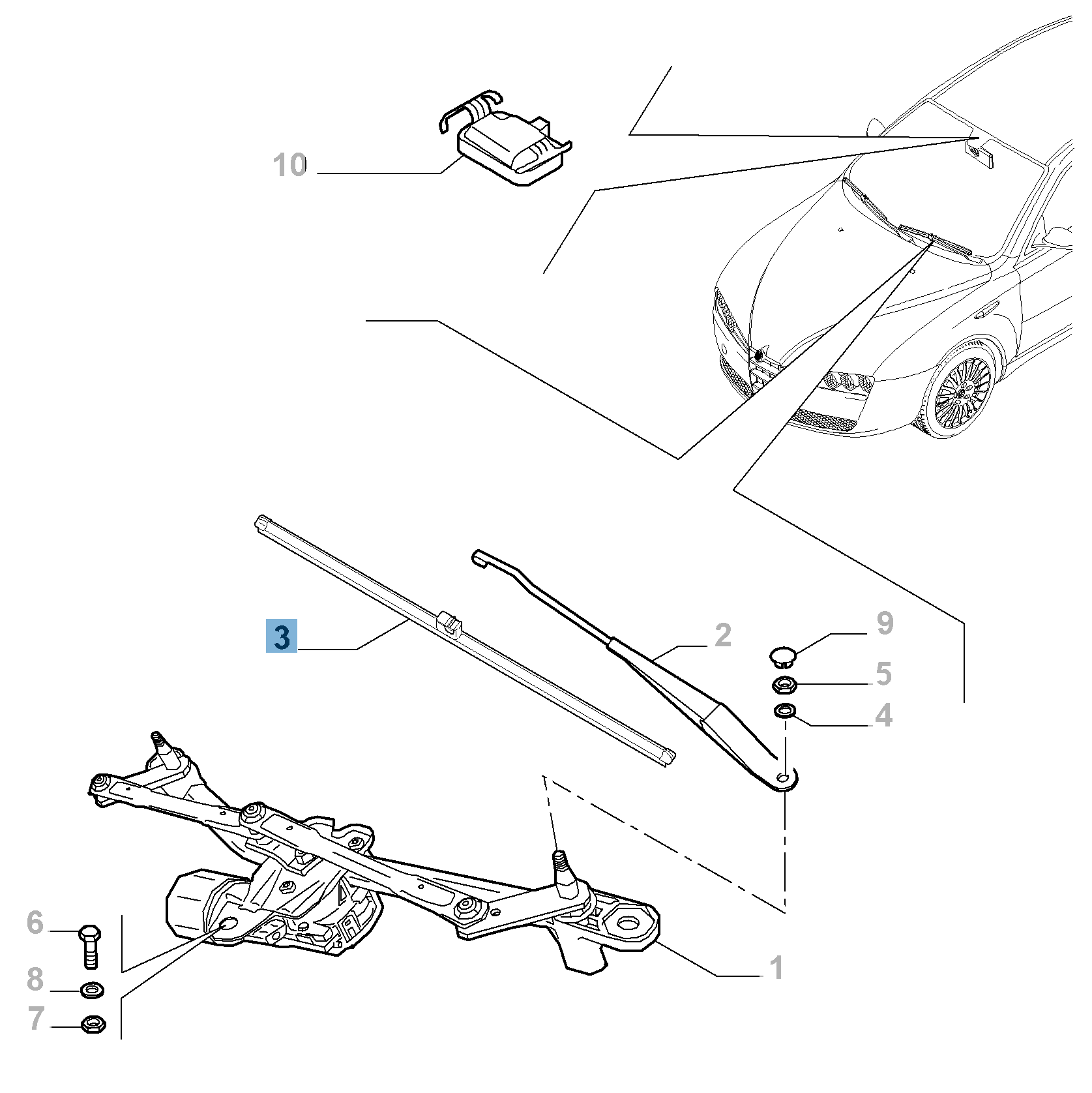 Kit de 2 escobillas para limpiaparabrisas para Brera/Spider  undefined