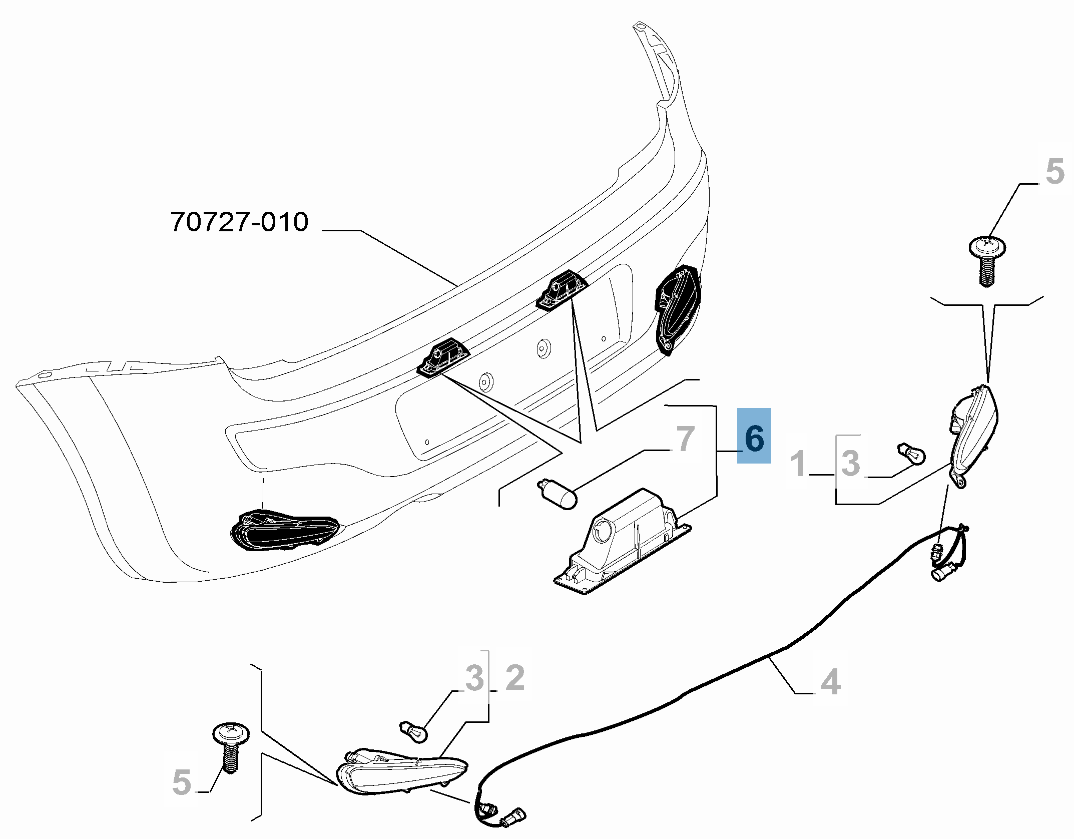 Luz matrícula derecha undefined