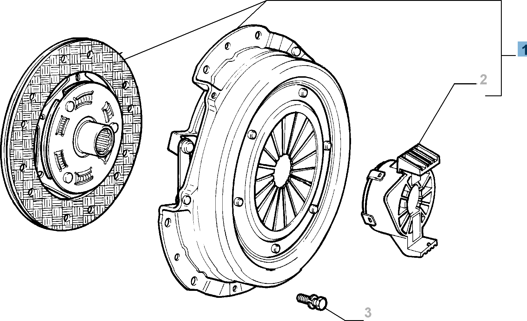 Kit embrayage (disque, plateau de pression et butée de débrayage) pour Fiat et Fiat Professional undefined