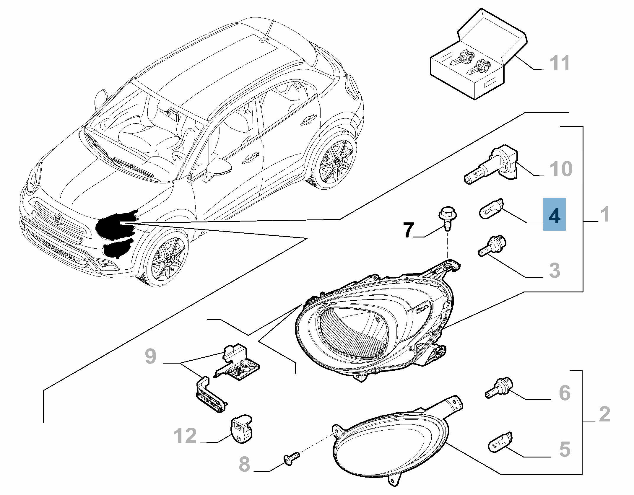 Ampoule HIR2 55W 12V pour Fiat  fiat