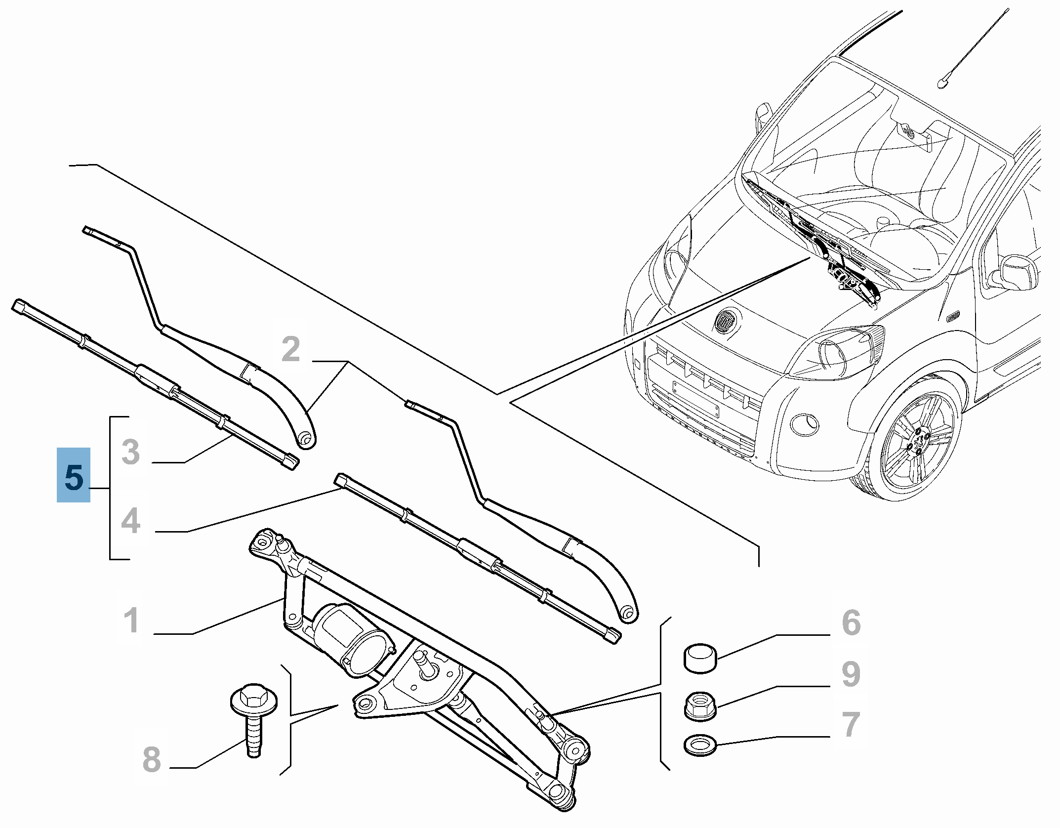 Kit of 2 windscreen wipers for Fiorino undefined