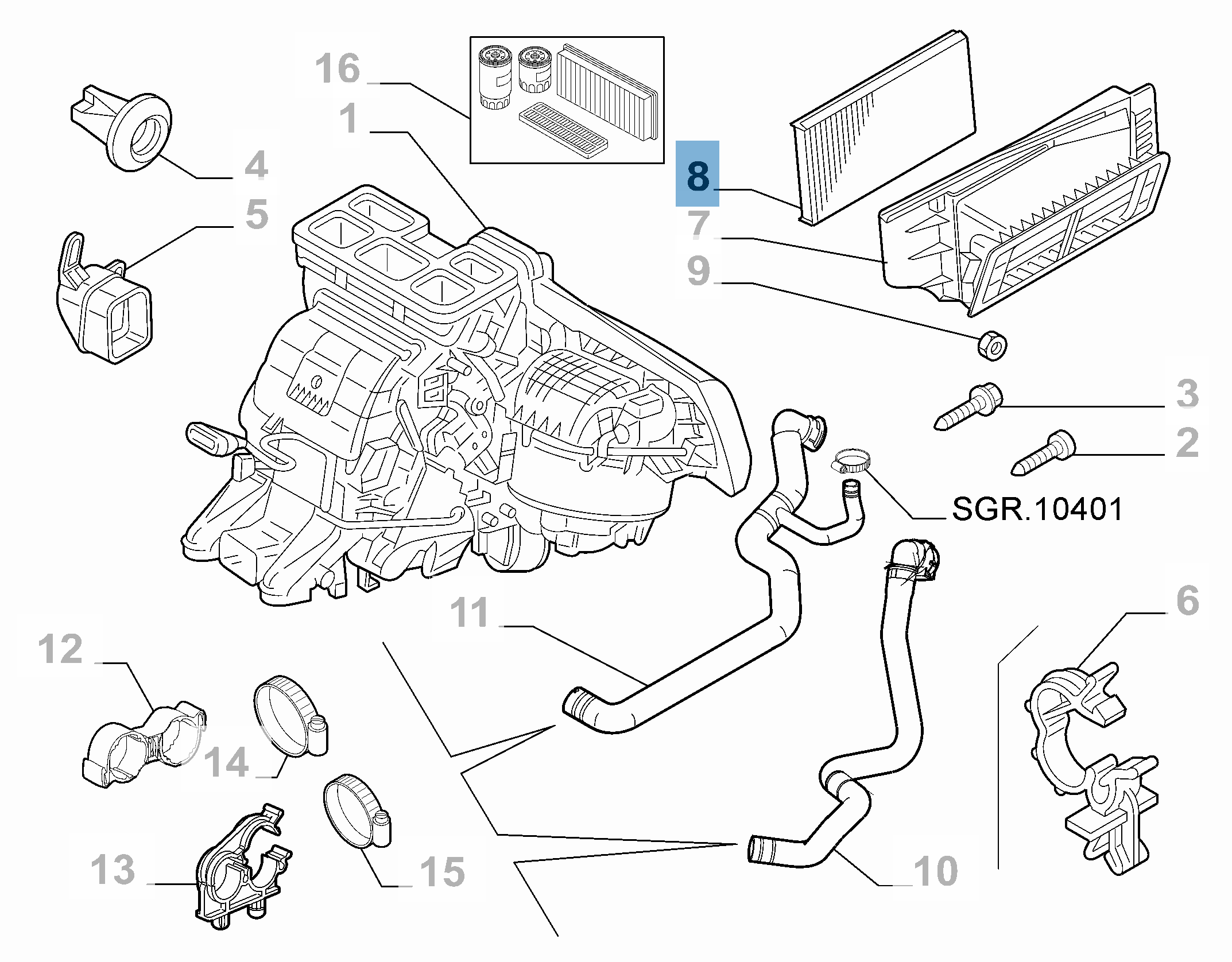 Cabin Air Particle Filter for Fiat and Fiat Professional  fiat