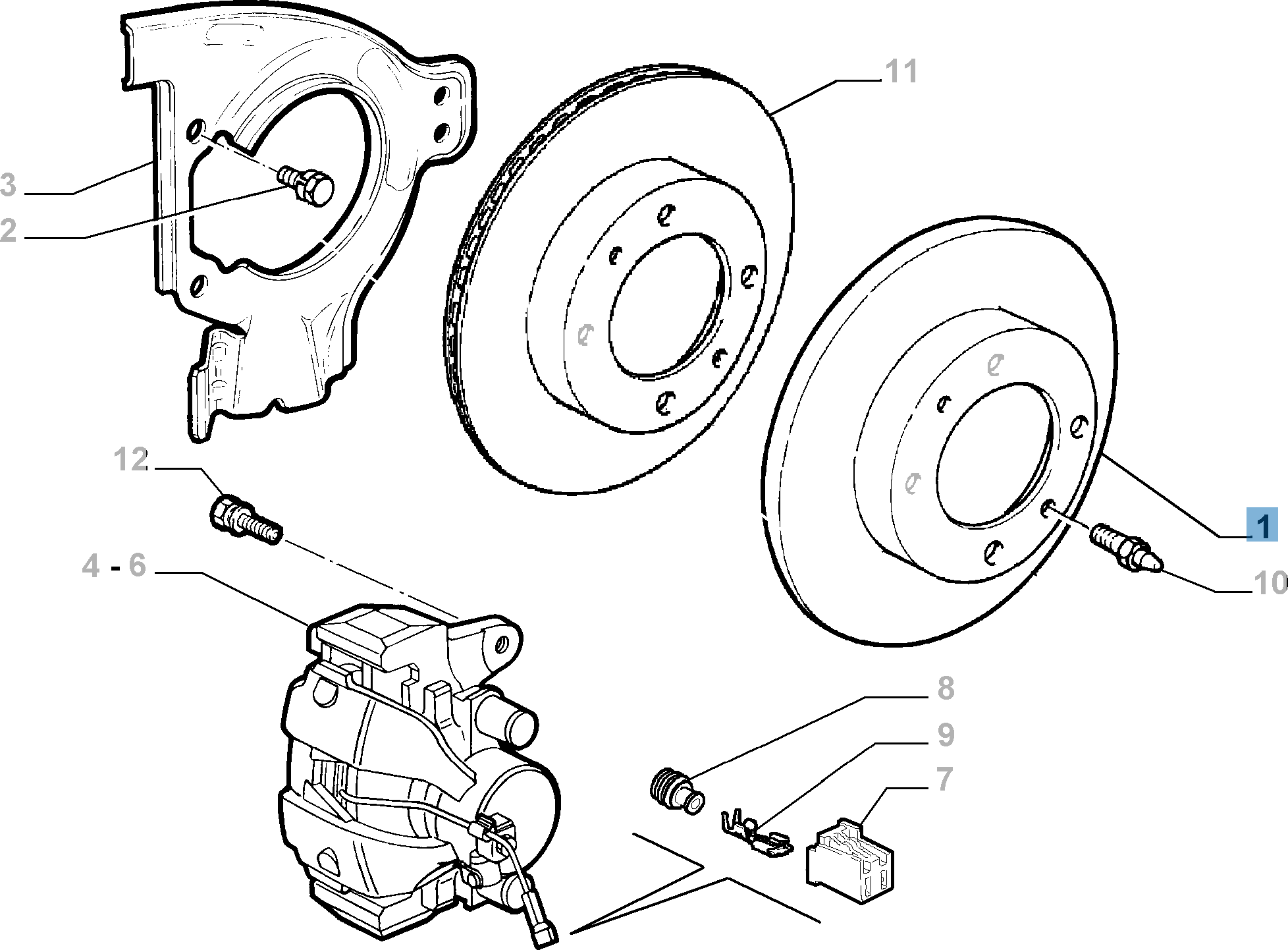 Disque de frein avant  fiat