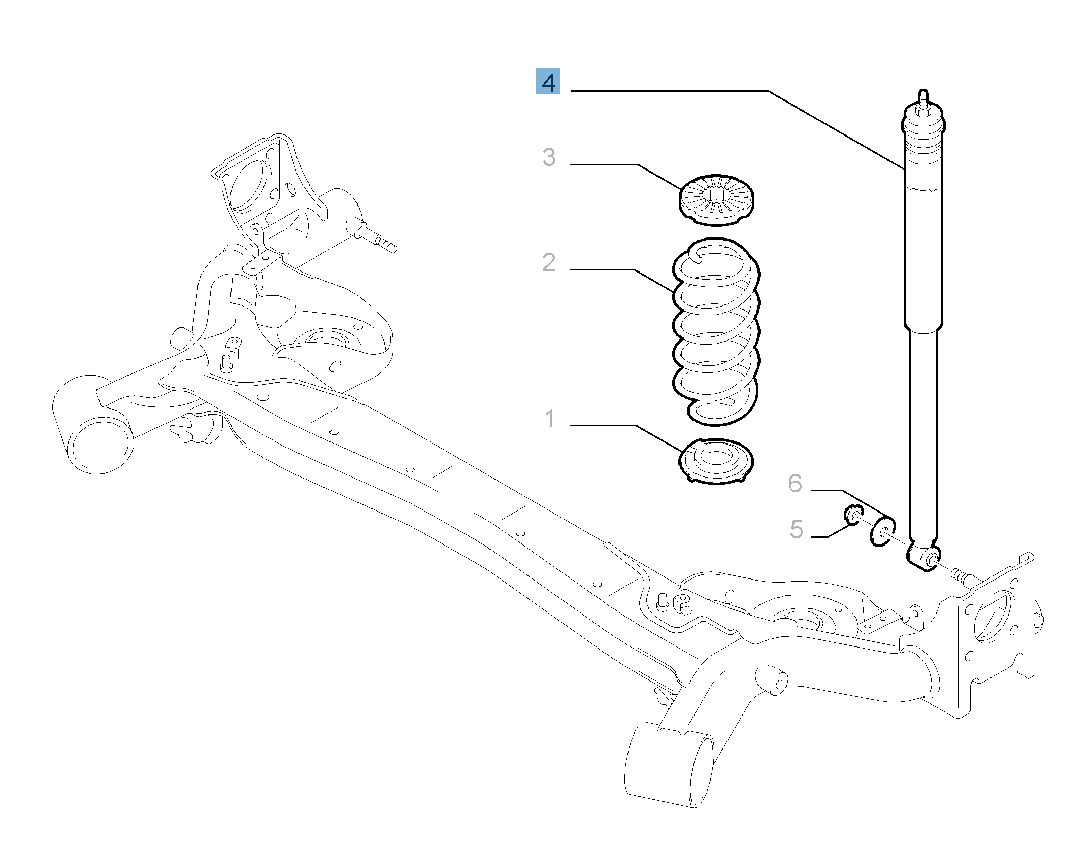 Amortisseur arrière pour Fiat Sedici  undefined