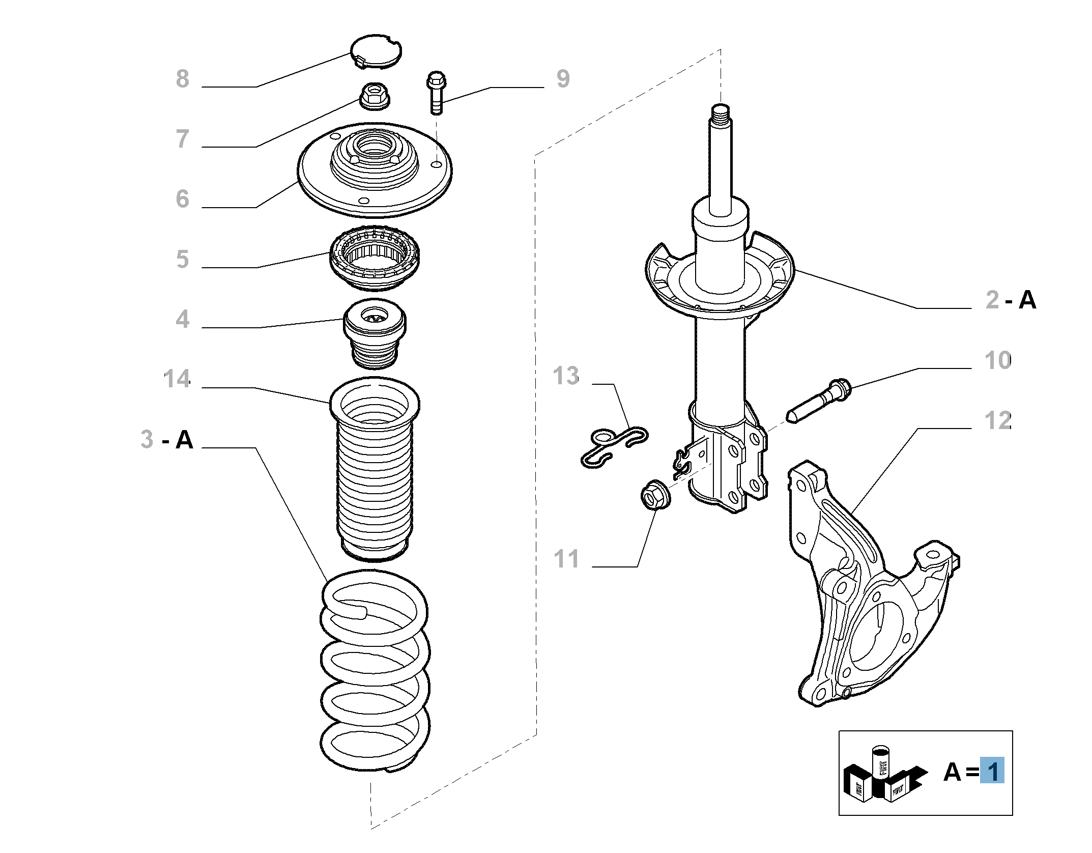 Amortisseur arrière pour Fiat Sedici  undefined