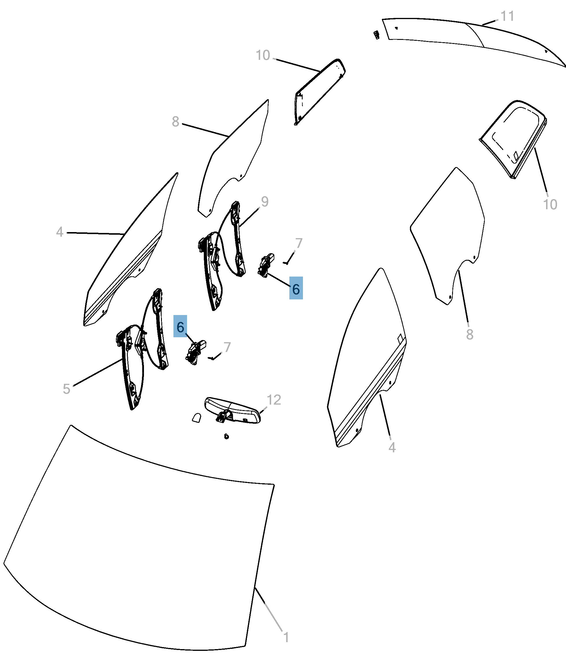 Left window regulator for Fiat Freemont undefined