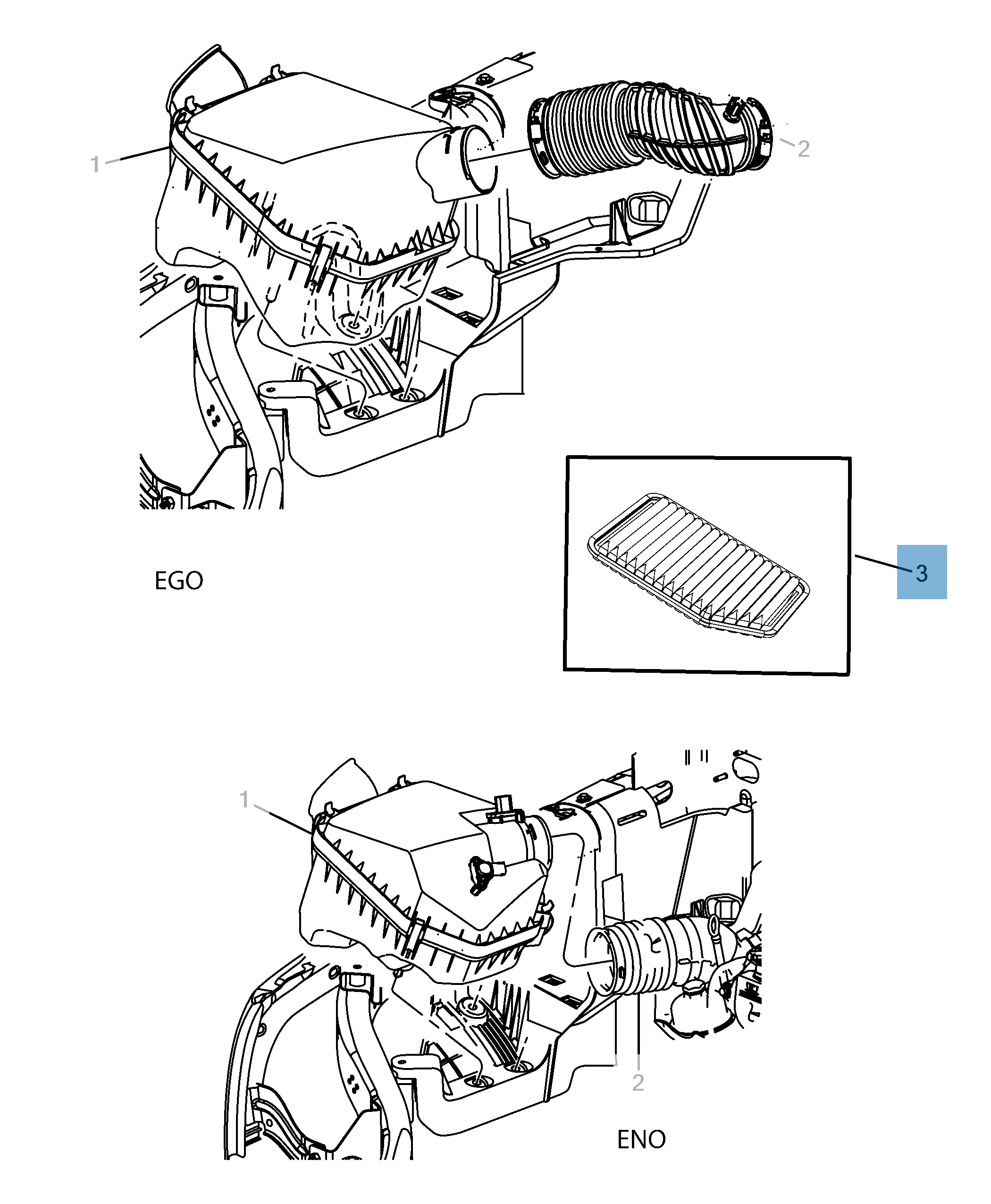 Filtro aria motore per Jeep Wrangler  jeep