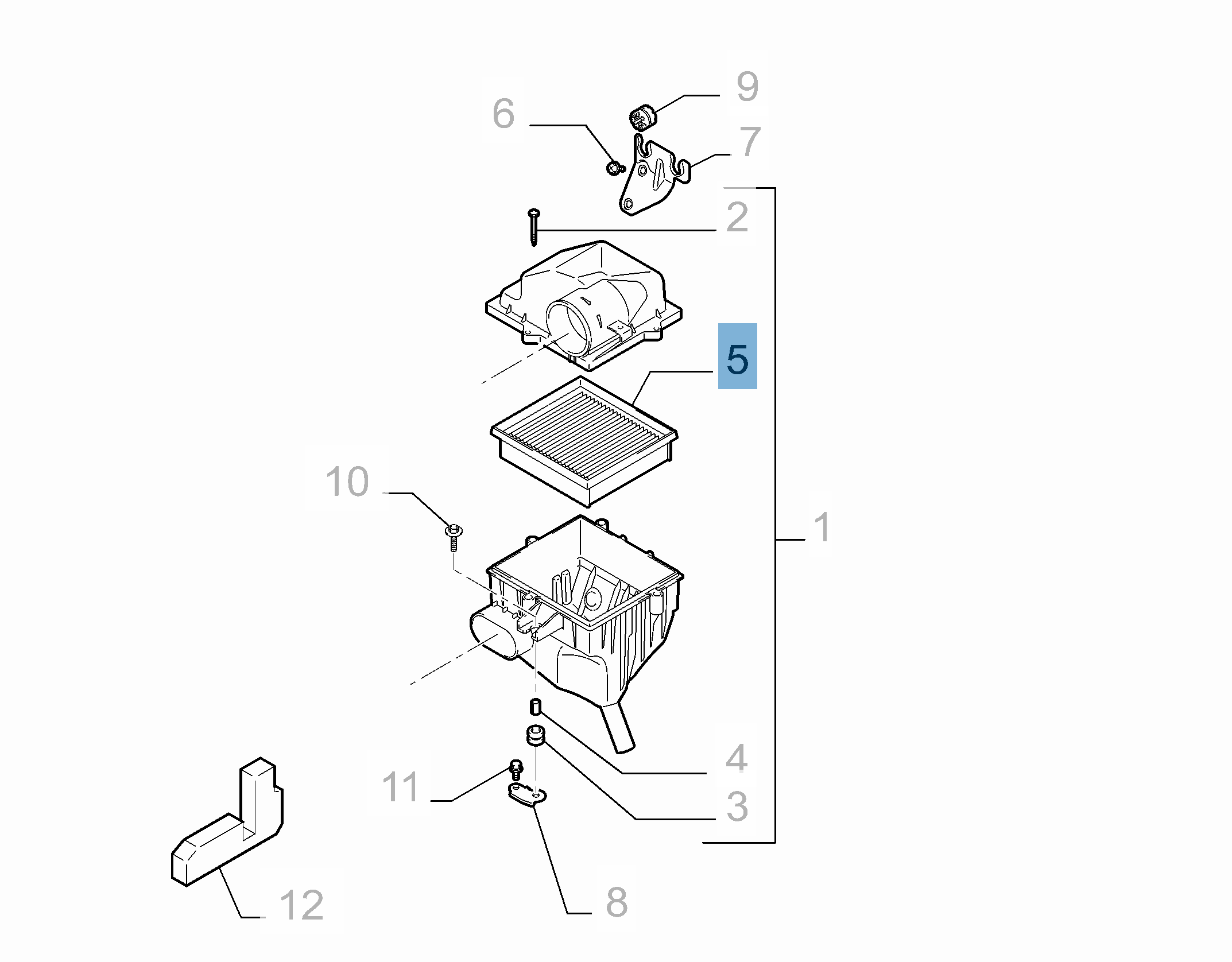 Filtre à air moteur pour Fiat Sedici  fiat