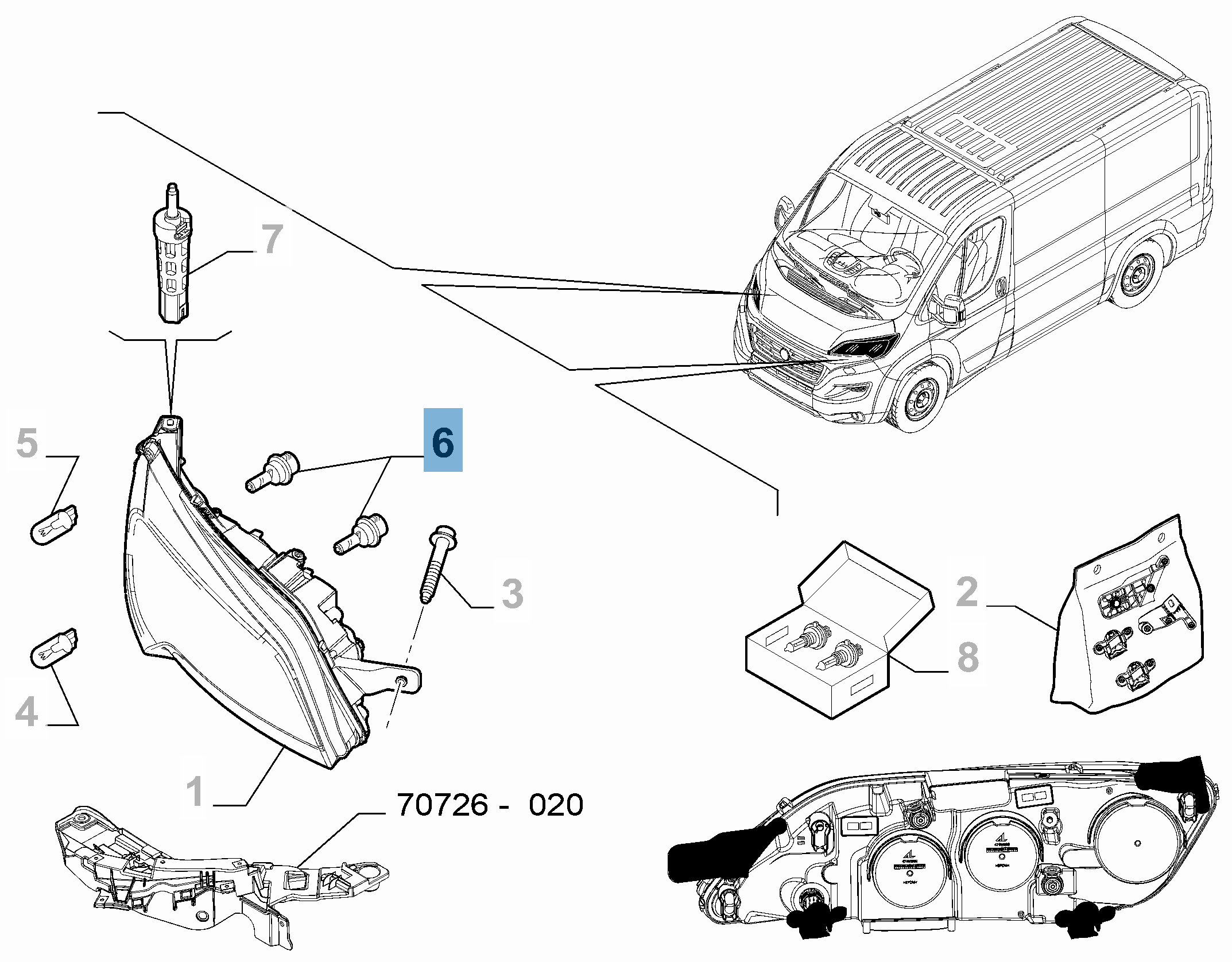Bulb H7 55W 12V  fiat