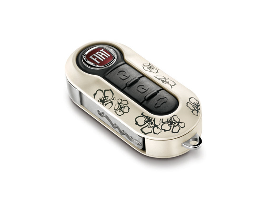 Kit de coques de clé Fleurs pour Fiat 500 fiat