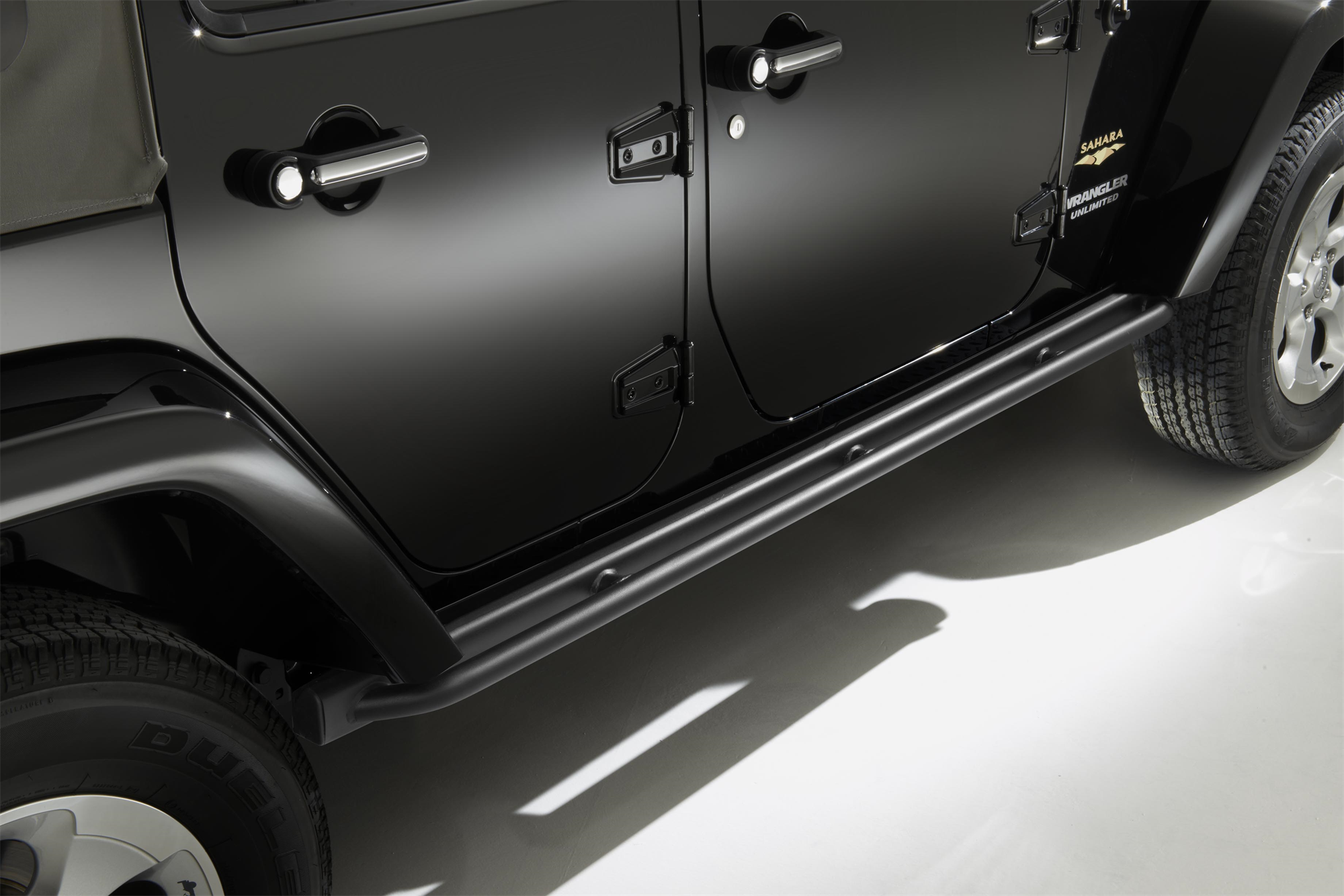 Estriberas negras plataformas laterales bajo carrocería para Jeep Wrangler jeep