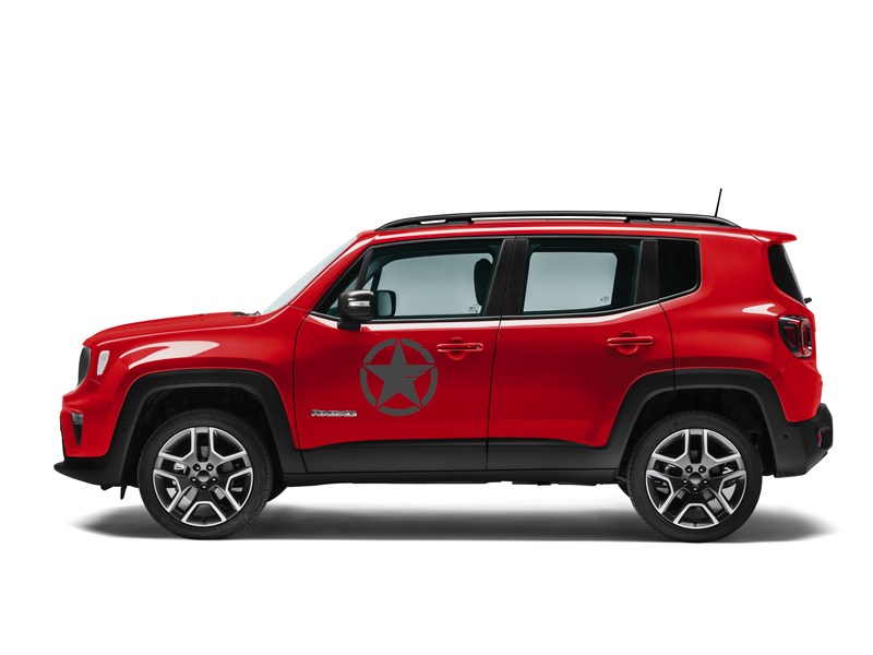 Adhesivos gris satinado para puertas Us Army Star jeep