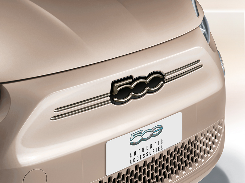 LOGO FRONTALE 500e BRASS  fiat