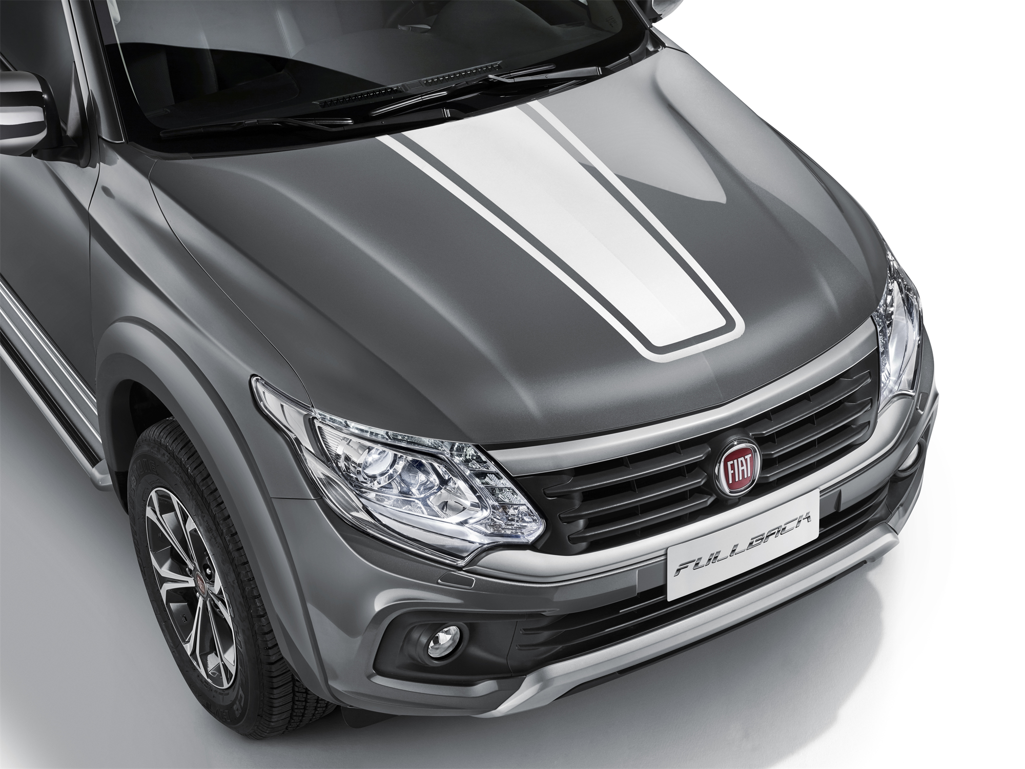 Sticker capot en «V» couleur blanche fiat