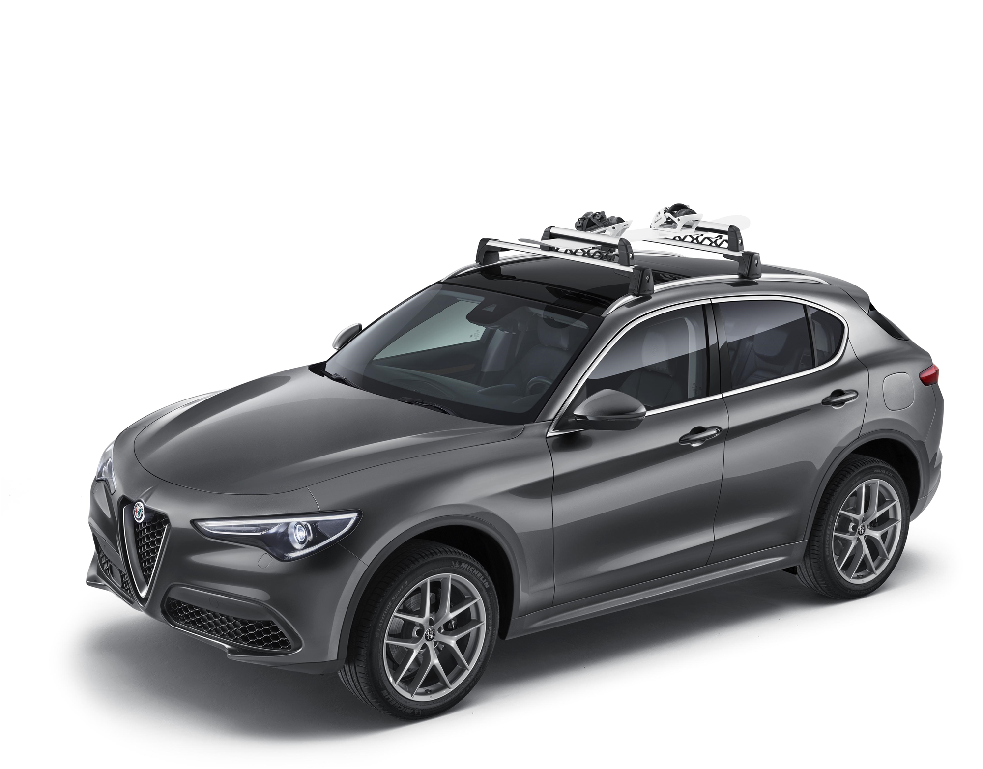 Portaesquís y portatabla de snowboard para barras portaobjetos  alfa-romeo