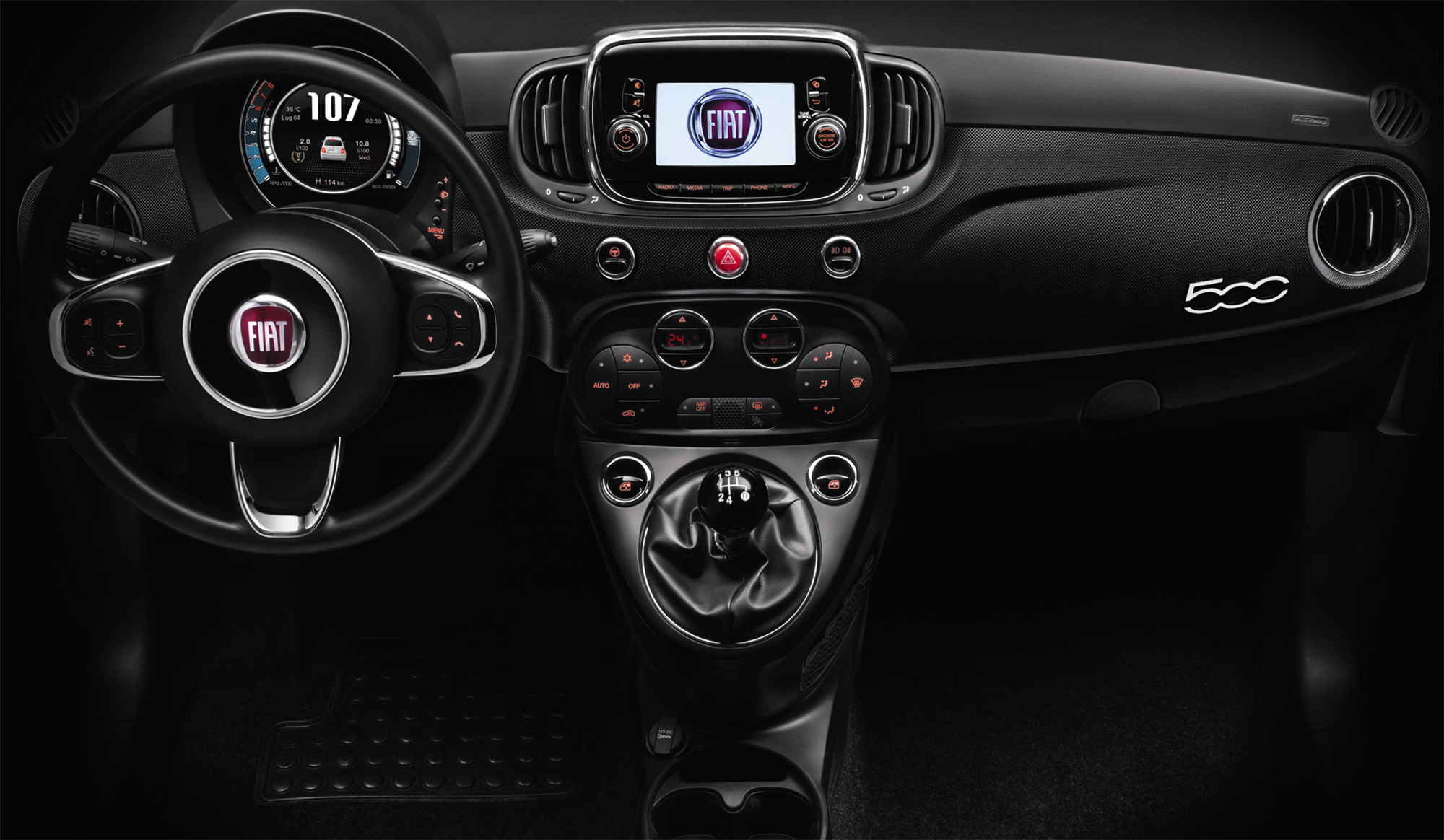 Plancia con rivestimento effetto micro carbon nero (parte lunga)  fiat