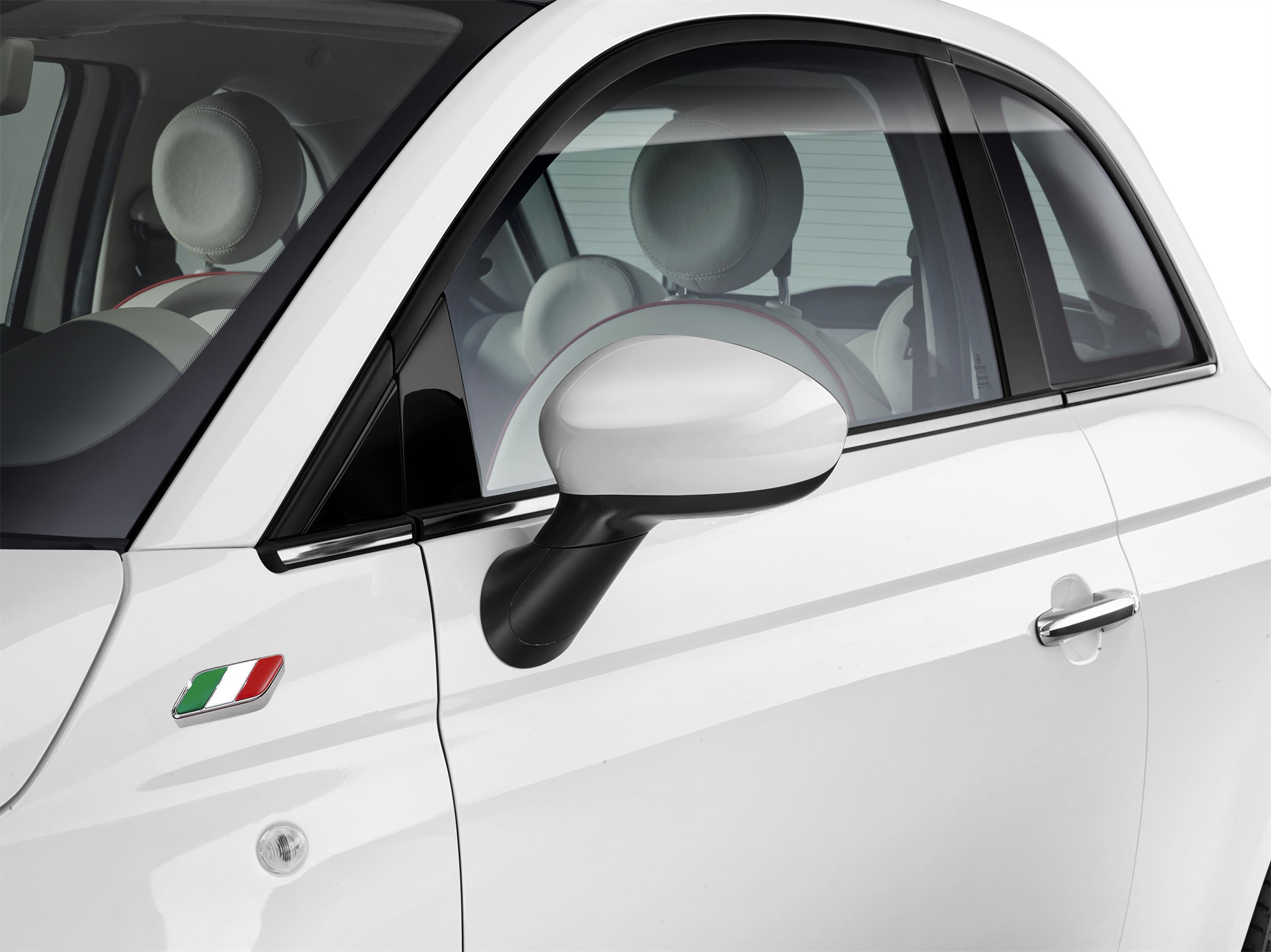 Calotte specchietti bianco lucido per Fiat 500  fiat