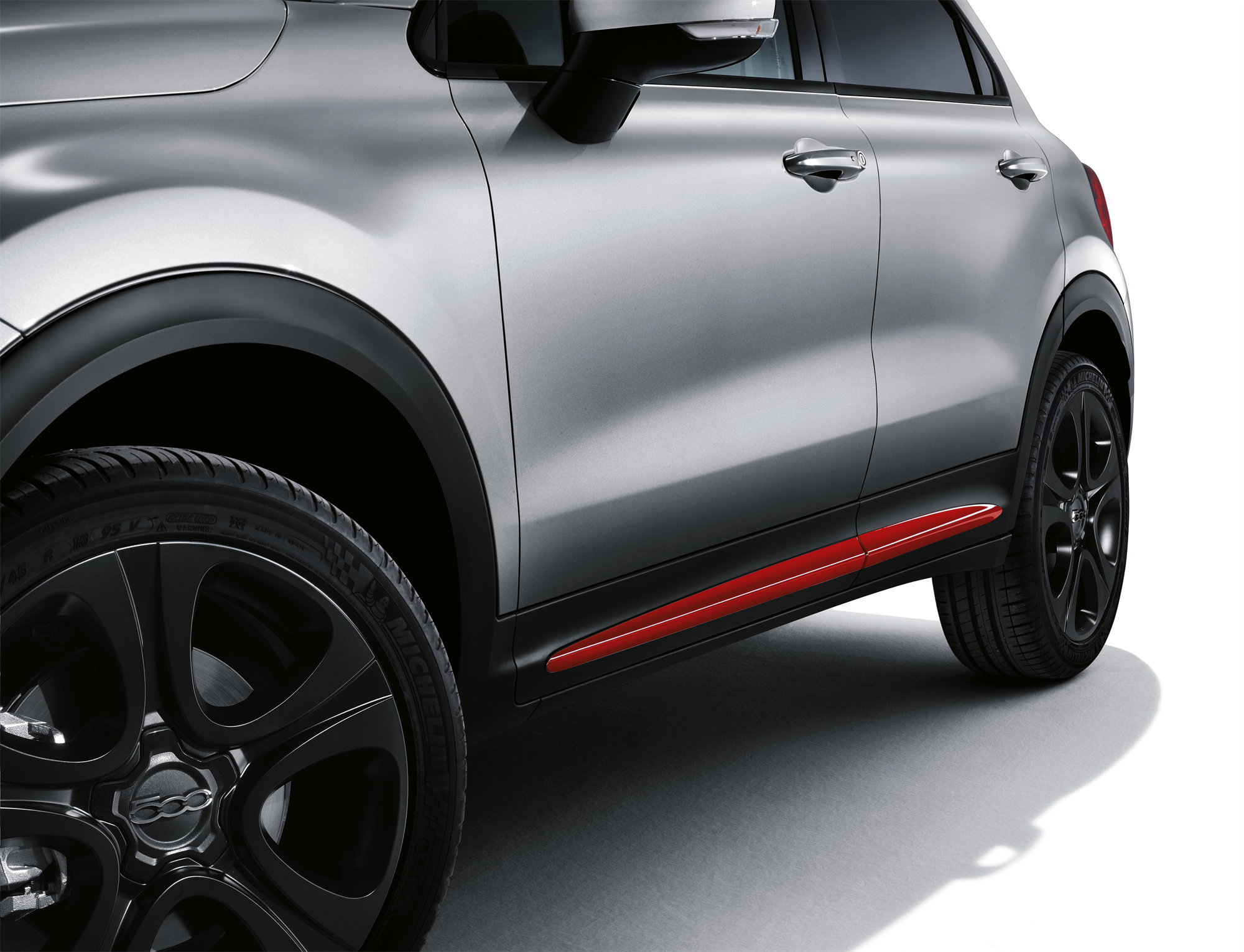 Rote Seitenabschlüsse für Türen für Fiat 500X  fiat